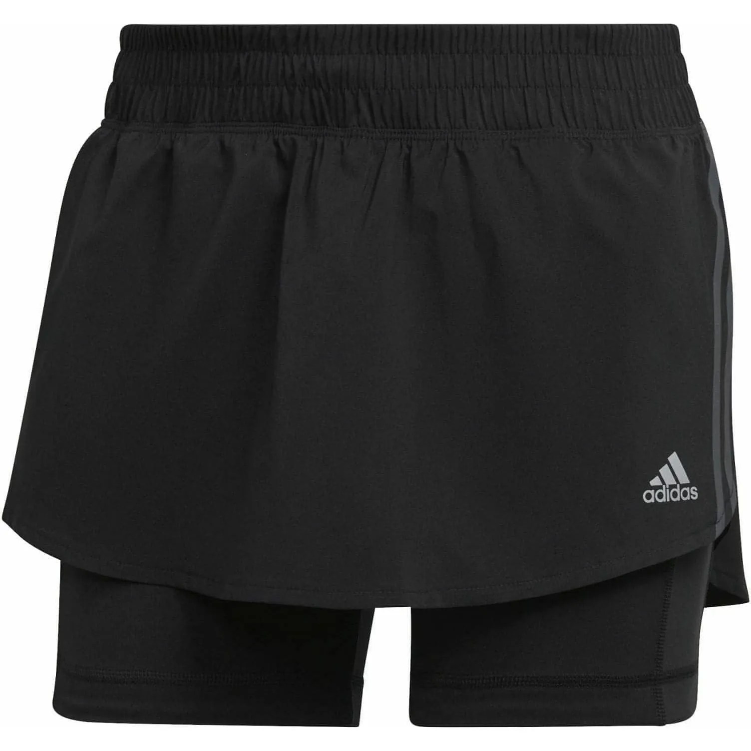 adidas Run Icons 3 Stripes Womens Running Skort - Black