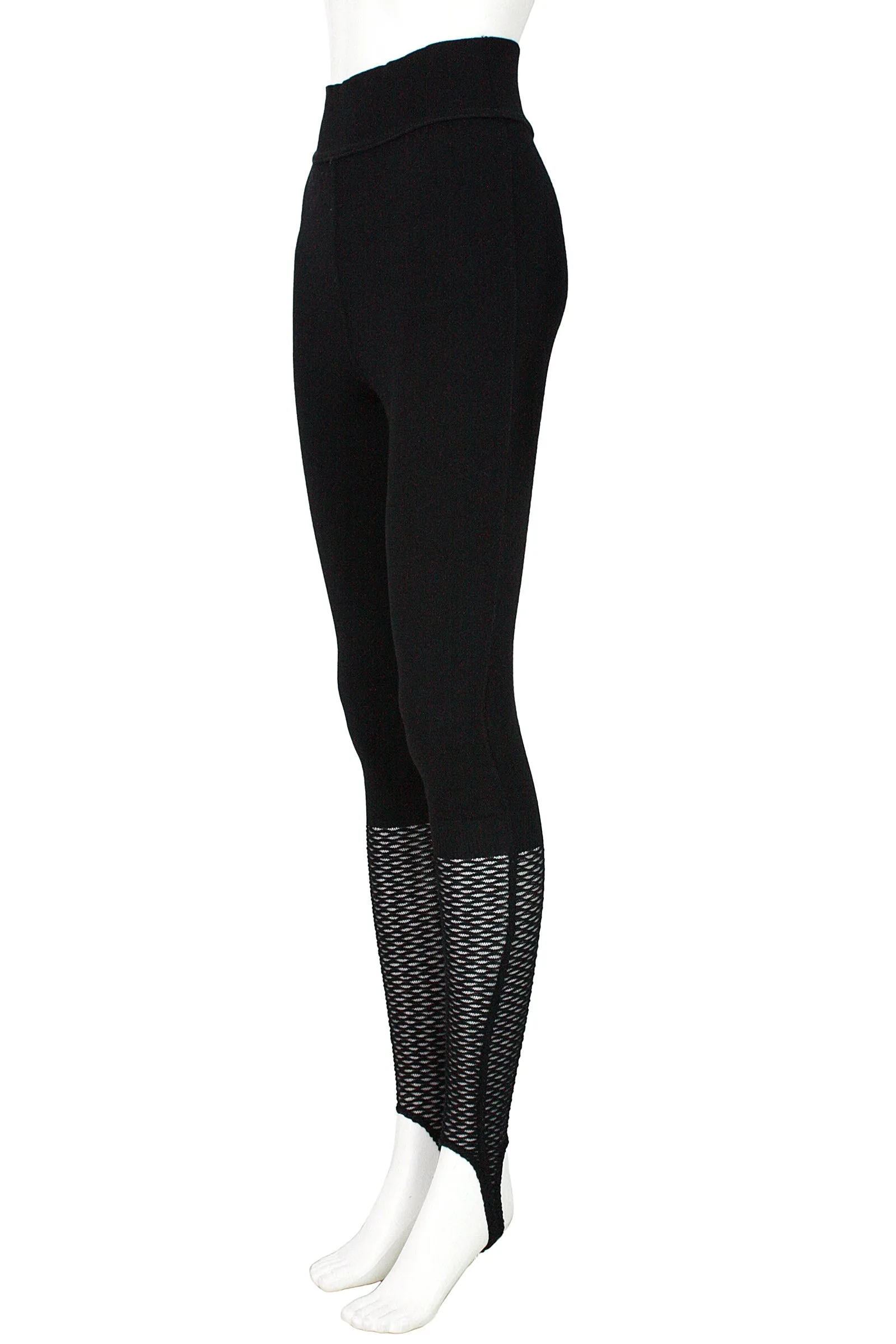 ALAÏA Circa 1990s RARE Black Knit Fishnet Leggings