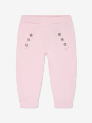 Balmain Baby Girls Button Joggers in Pink