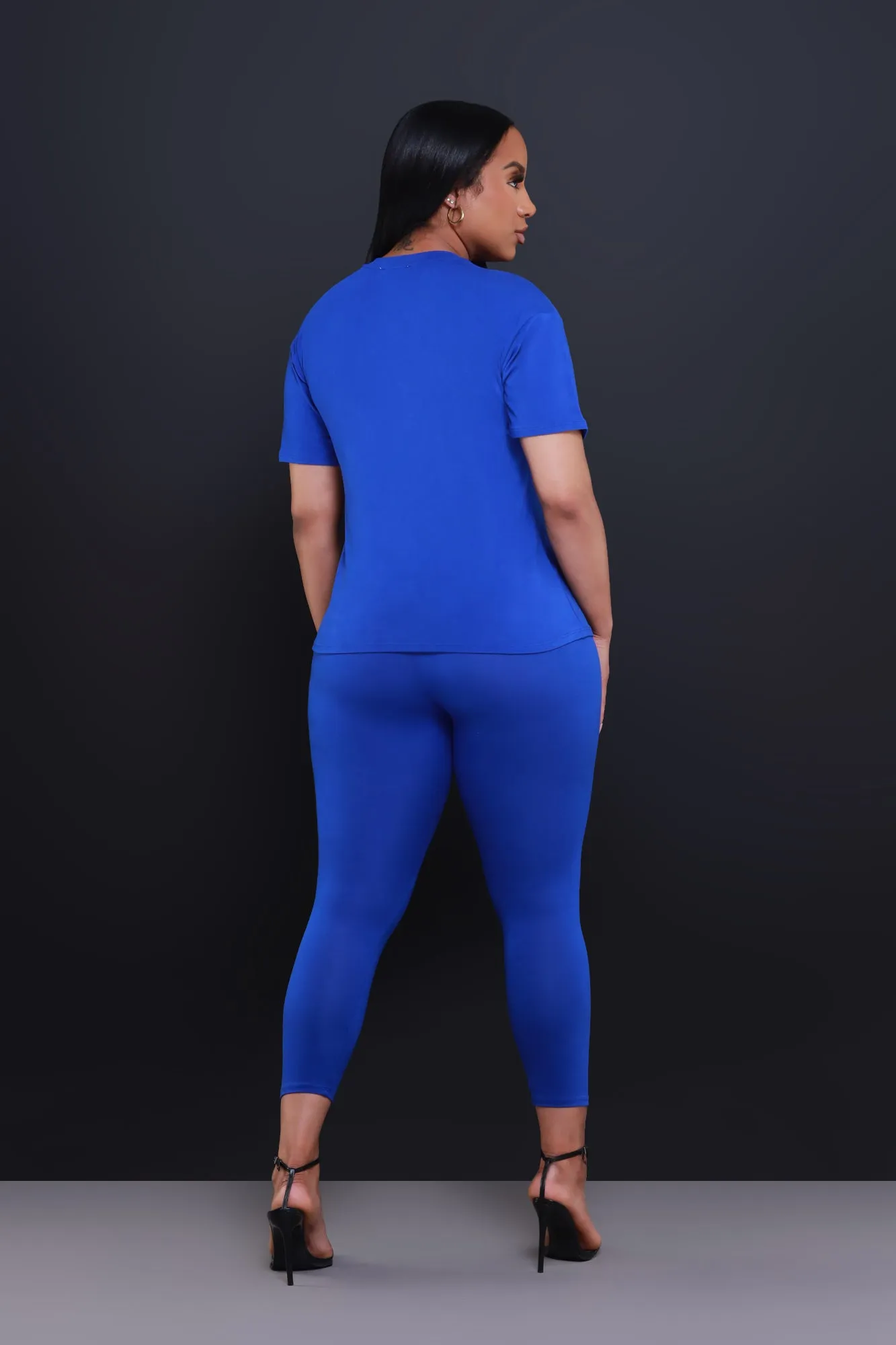 Be Great Short Sleeve Legging Set - Royal Blue