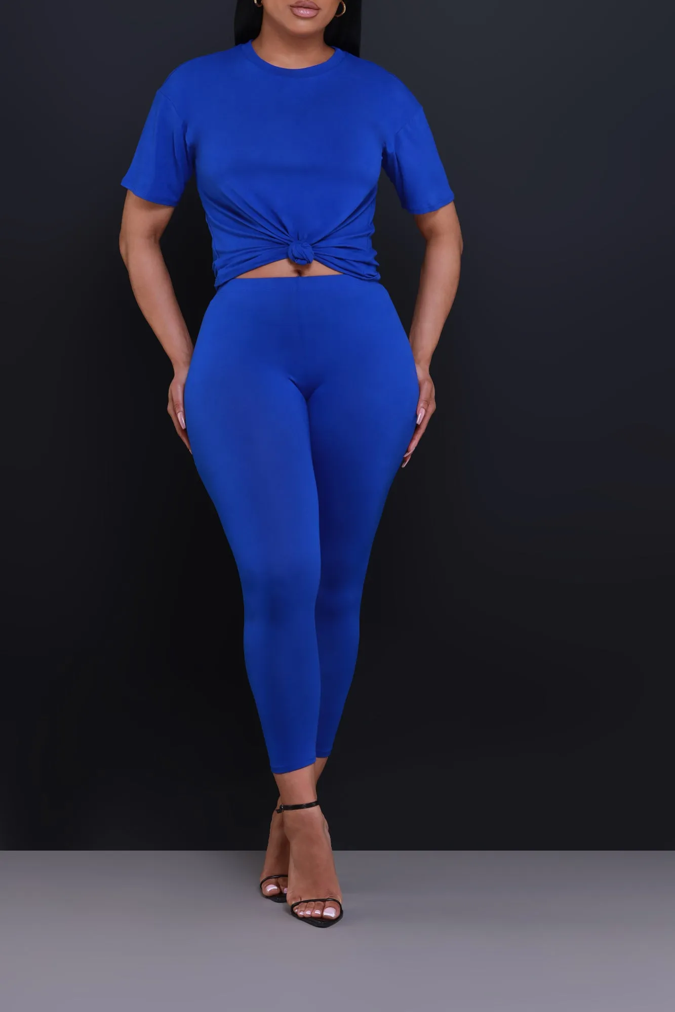 Be Great Short Sleeve Legging Set - Royal Blue