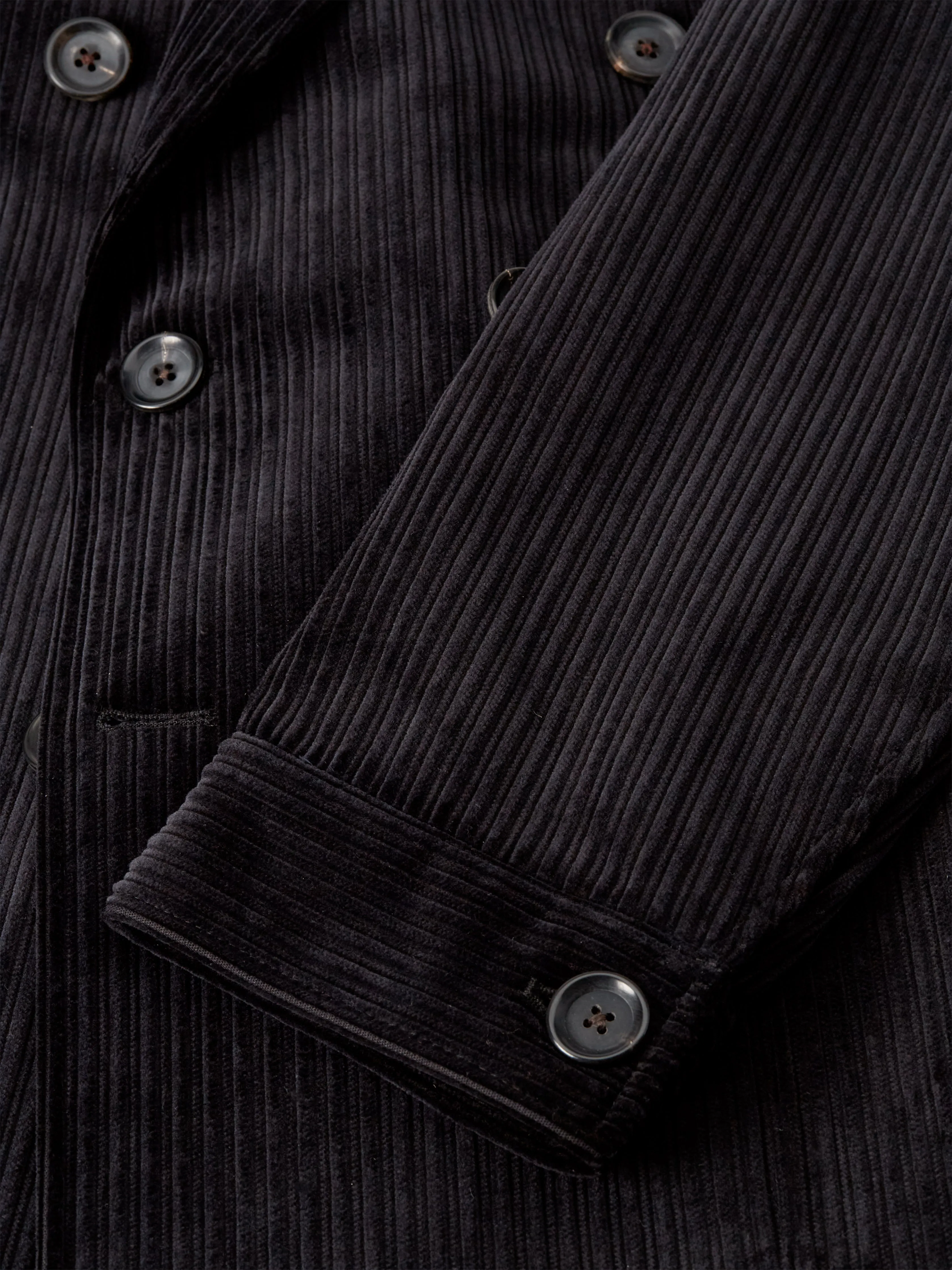 Black Hedden Cord Double Breasted Suit