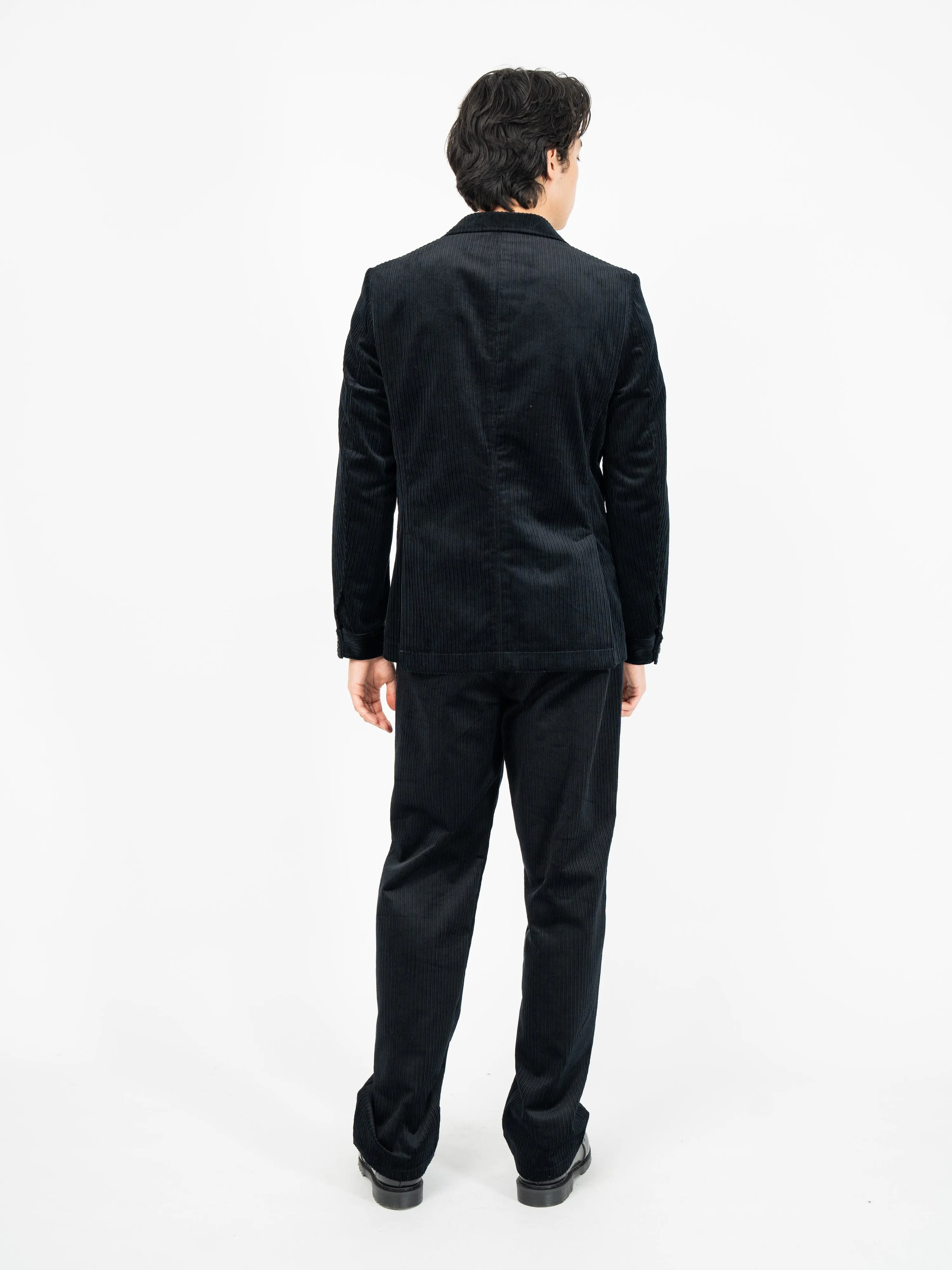 Black Hedden Cord Double Breasted Suit