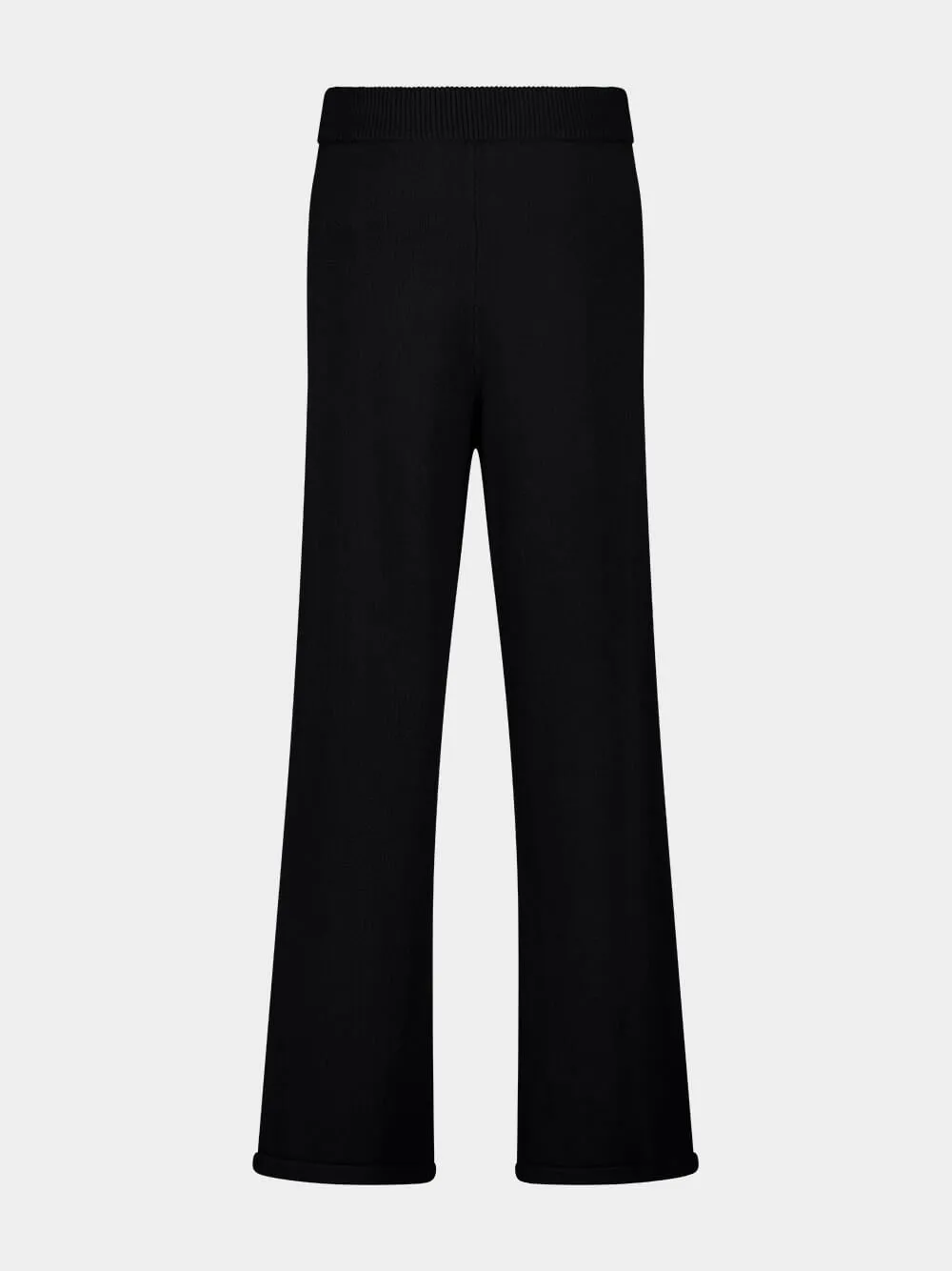 Black Palm Intarsia Knit Pants