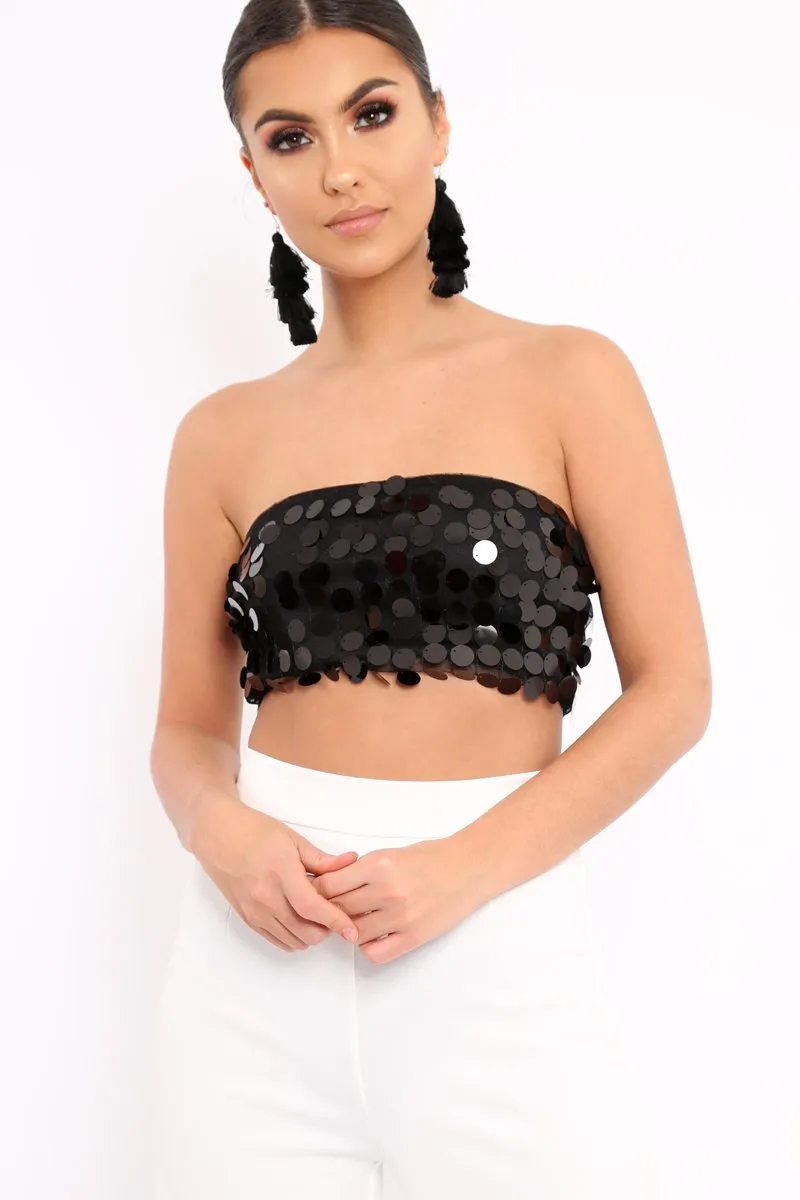 Black Sequin bralet - Aariana