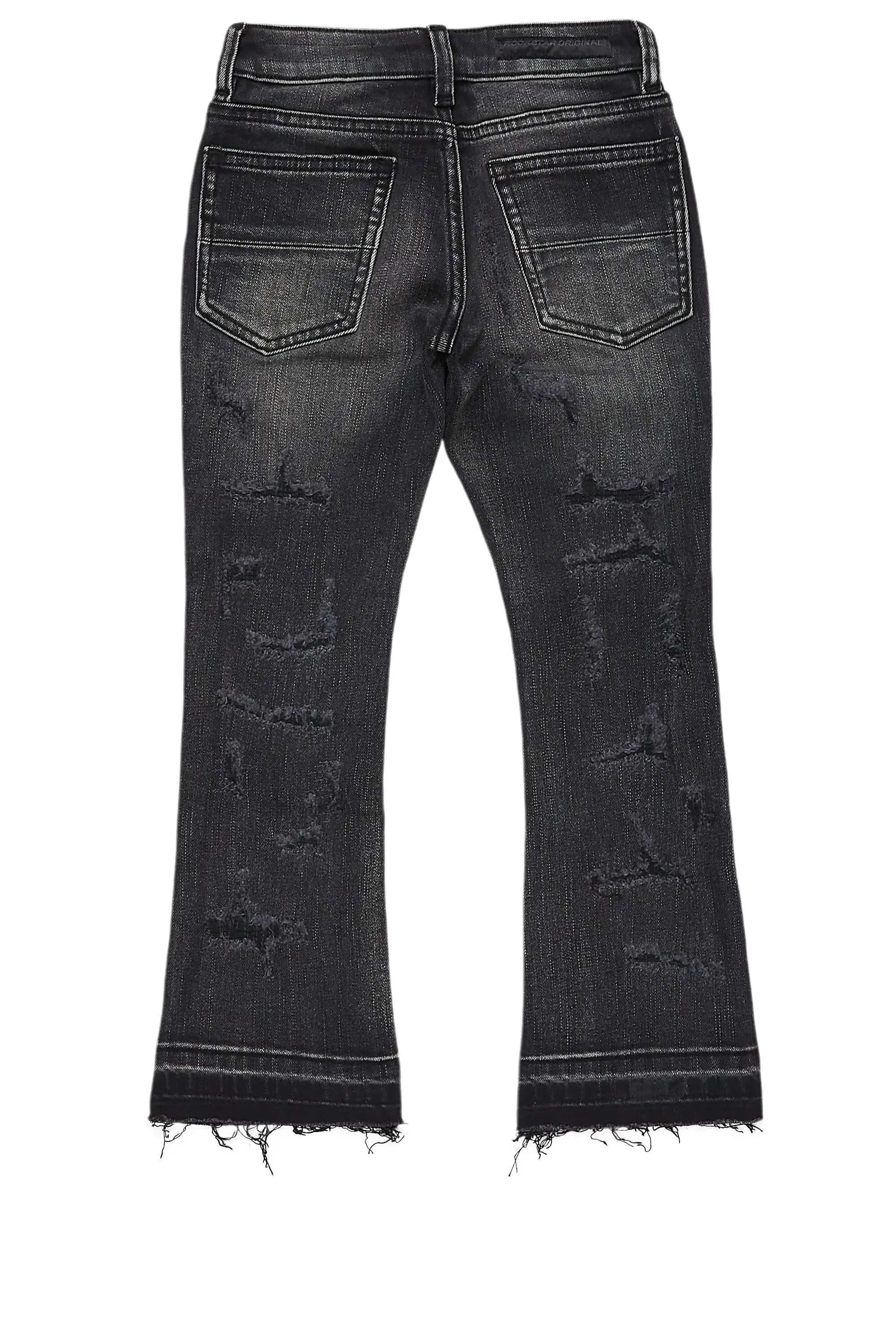 Boys Adler Dark Grey Stacked Flare Jean