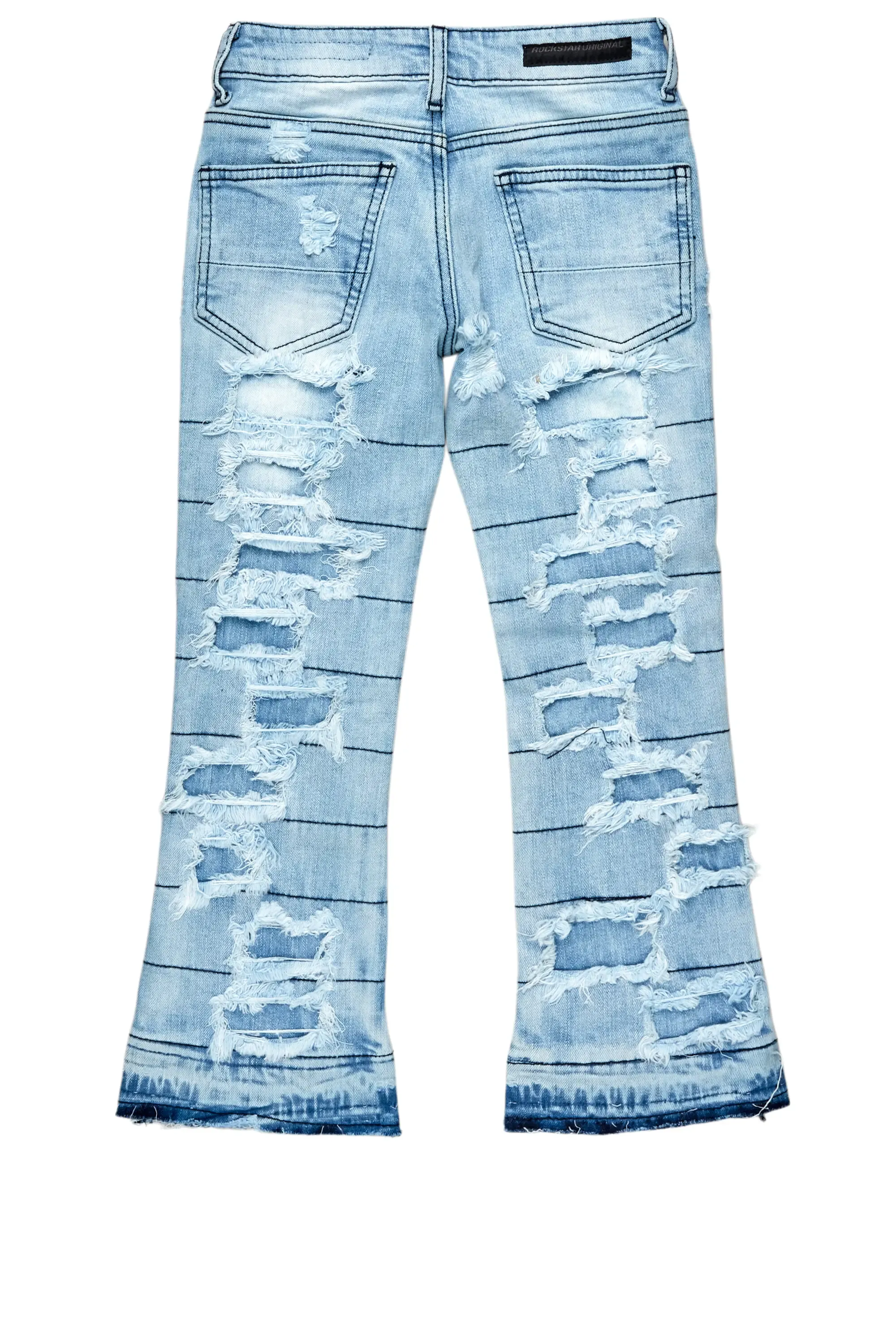 Boys ATA Blue Stacked Flare Jean