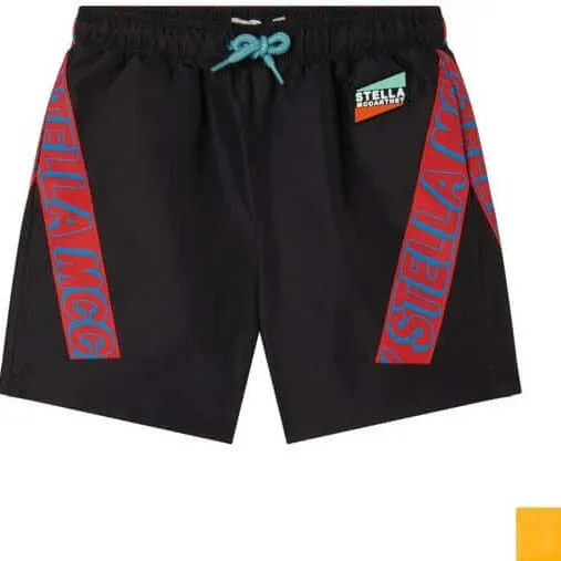 Boys Black Logo Swim Shorts