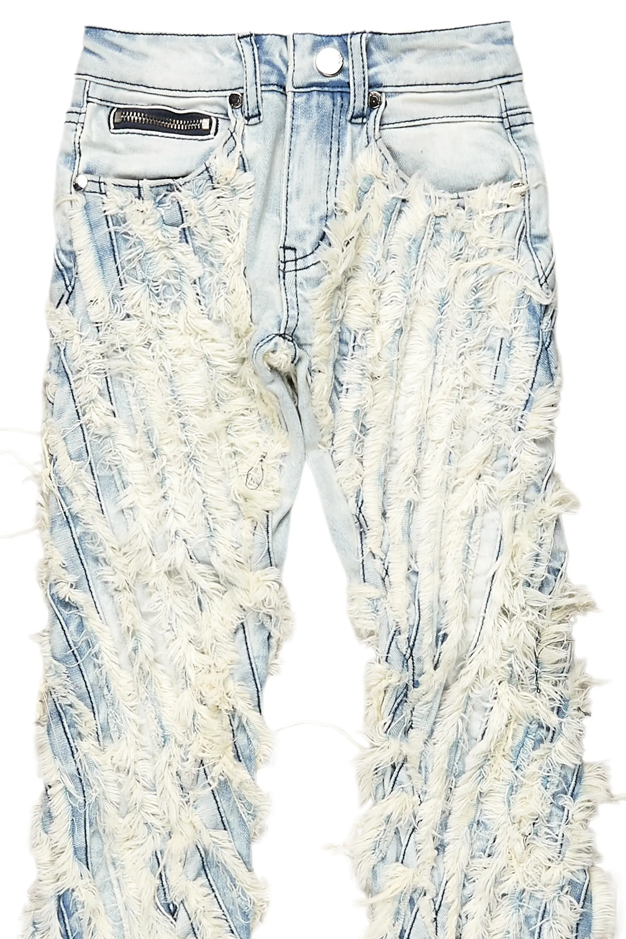 Boys Figg Light Blue Stacked Flare Jean