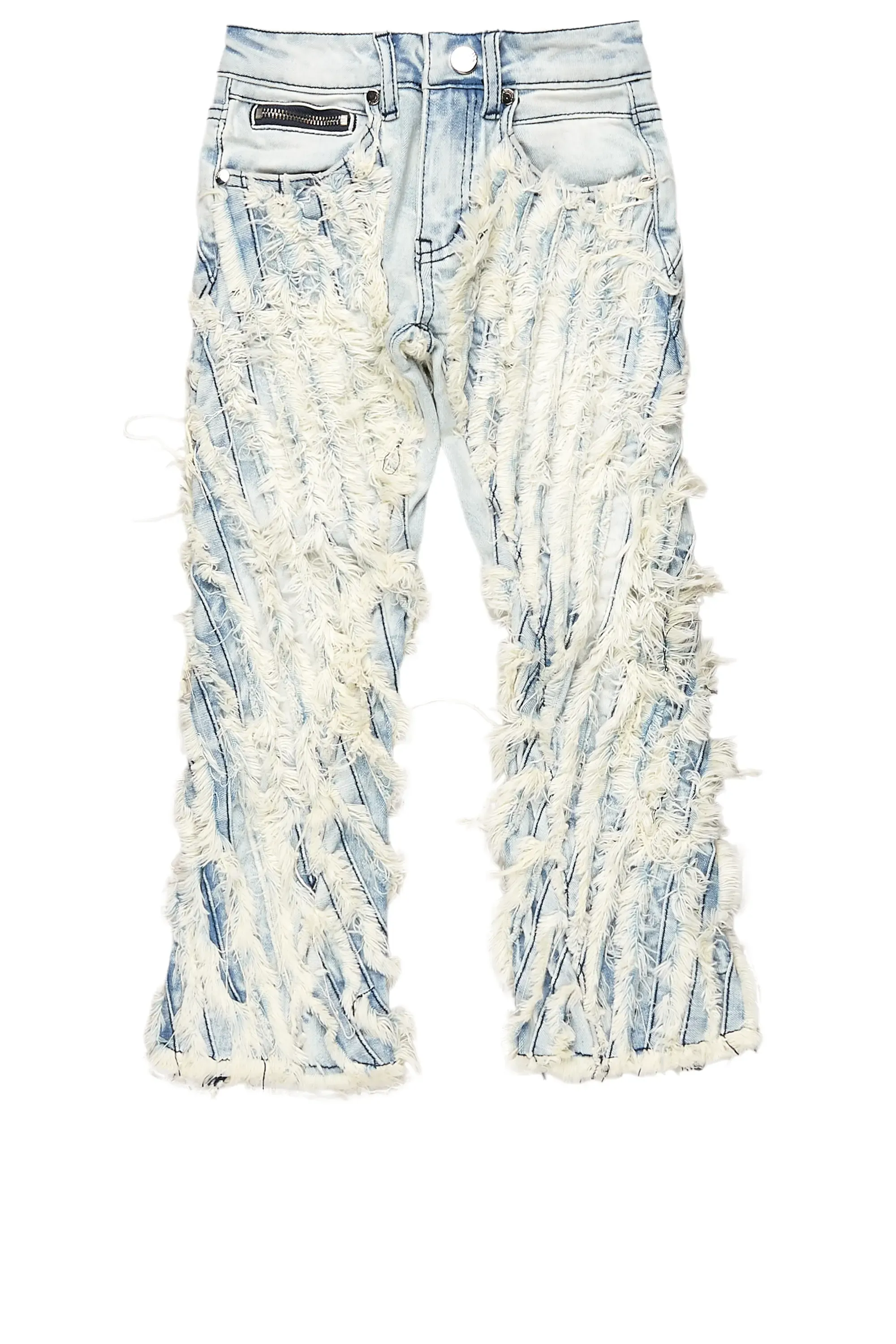 Boys Figg Light Blue Stacked Flare Jean