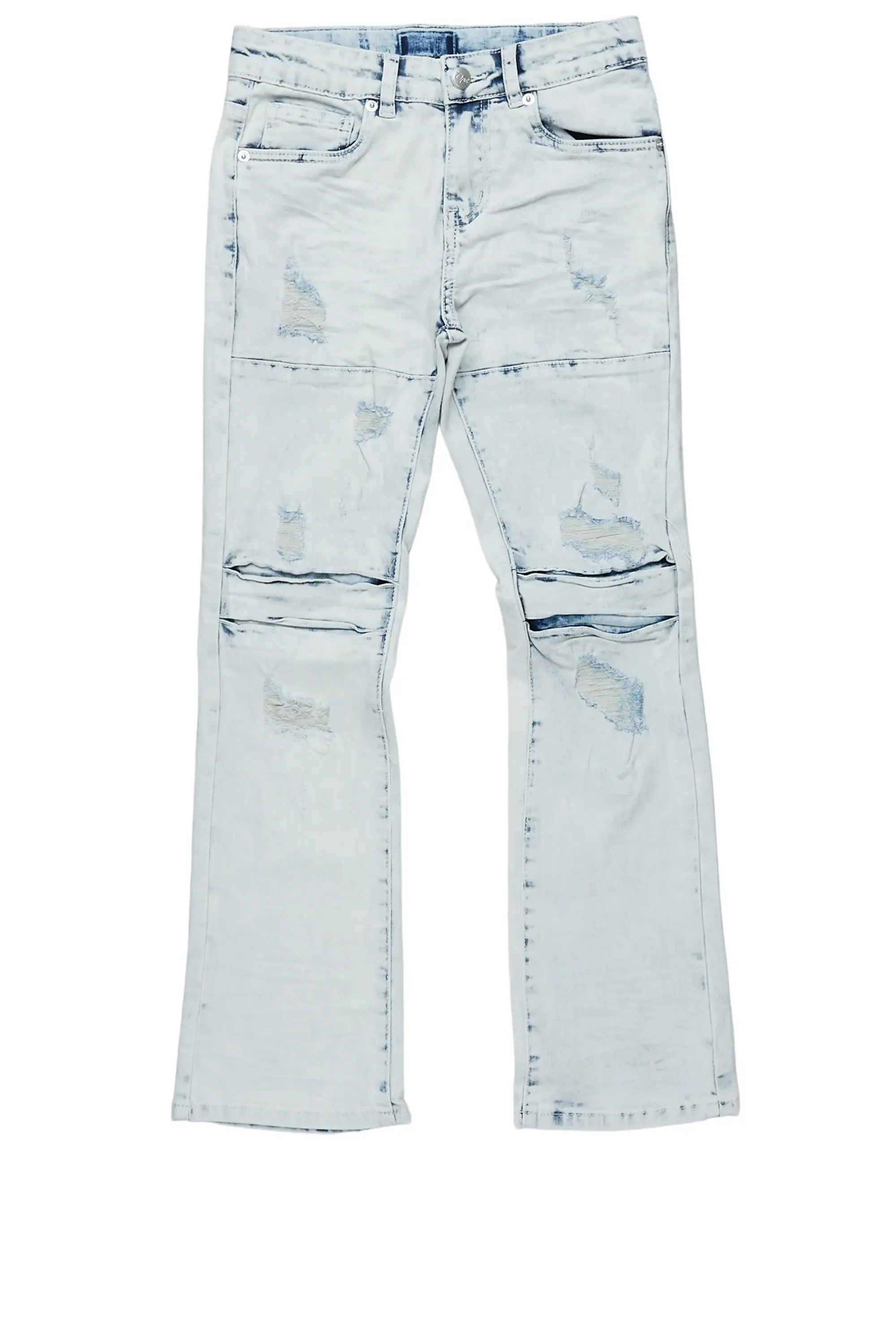 Boys Wald Light Blue Stacked Flare Jean