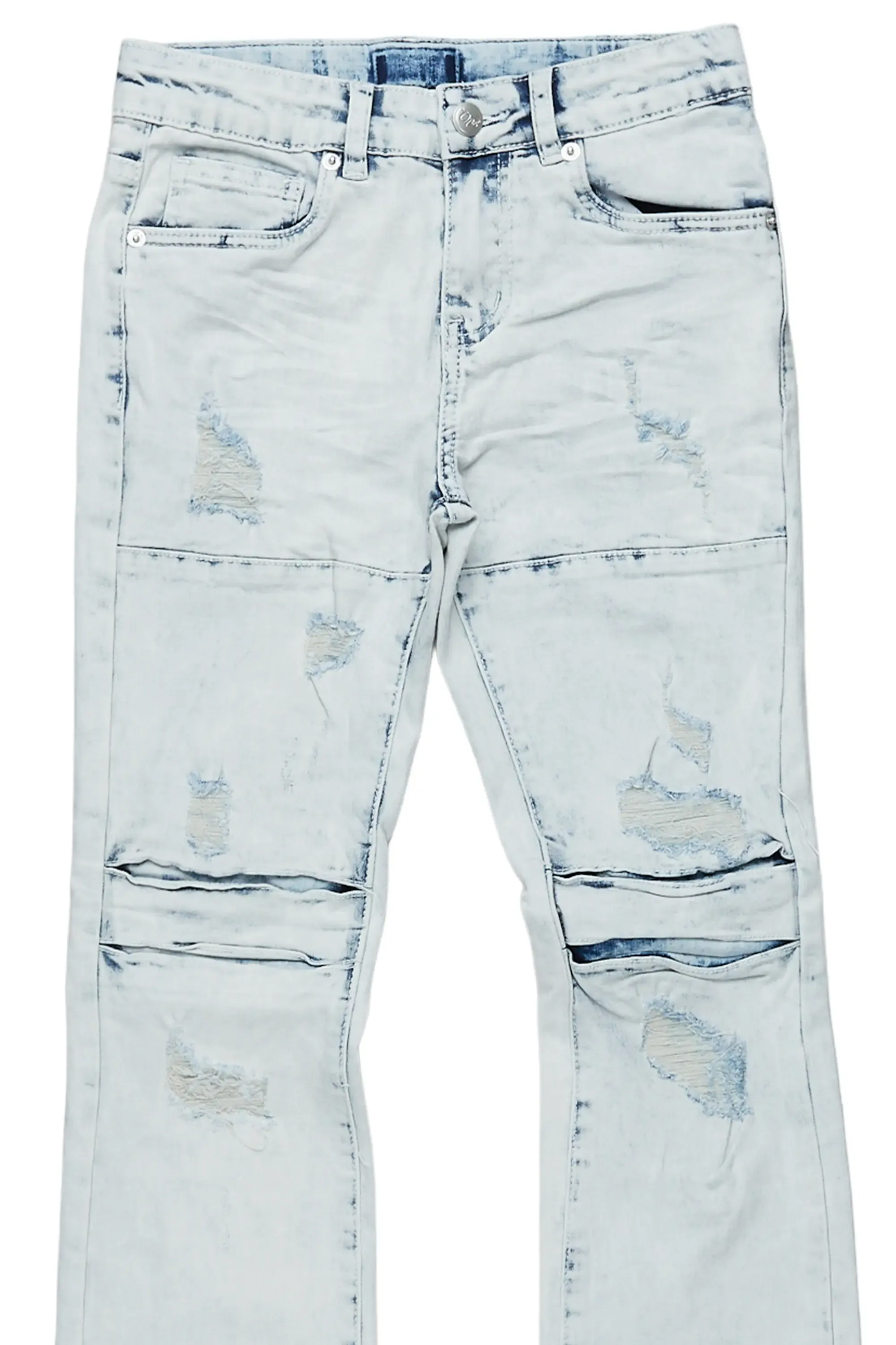 Boys Wald Light Blue Stacked Flare Jean