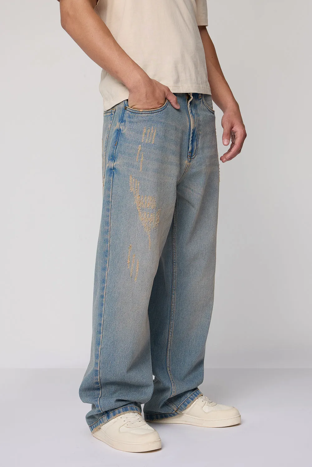 Calm Blue Men's Straight Fit Jeans