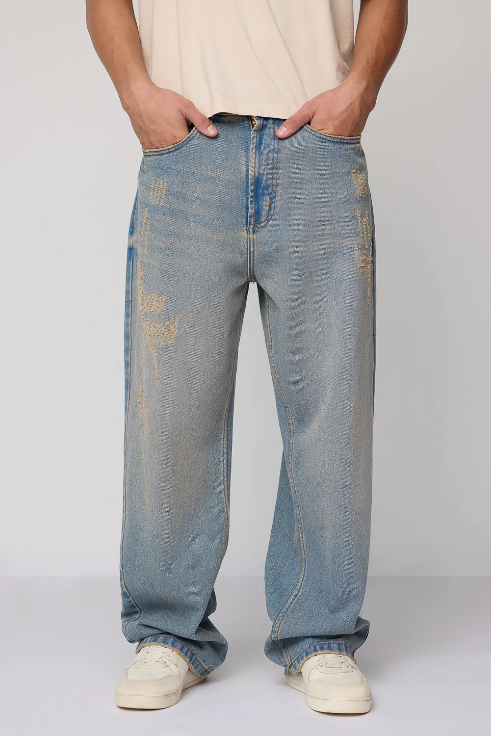 Calm Blue Men's Straight Fit Jeans