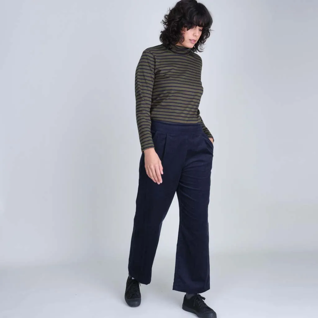 Carine Day Trousers in Navy Cord