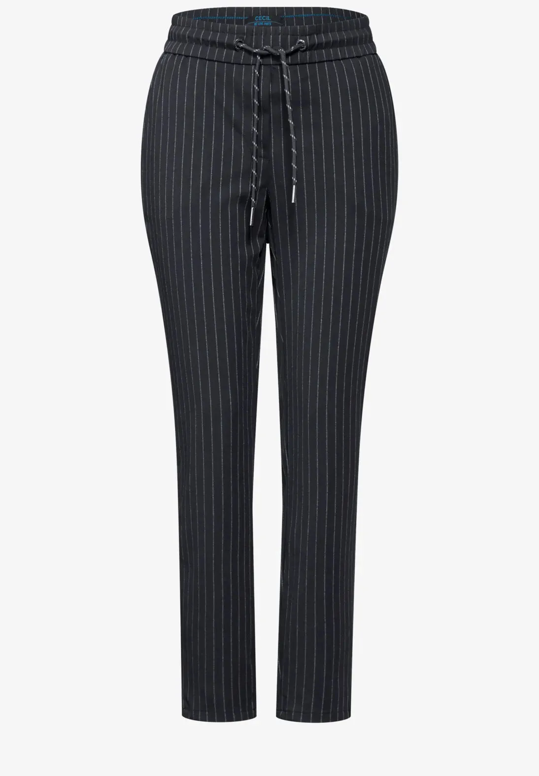 Cecil Tracey Pinstripe joggers in Navy Stripe with 30" leg 378295