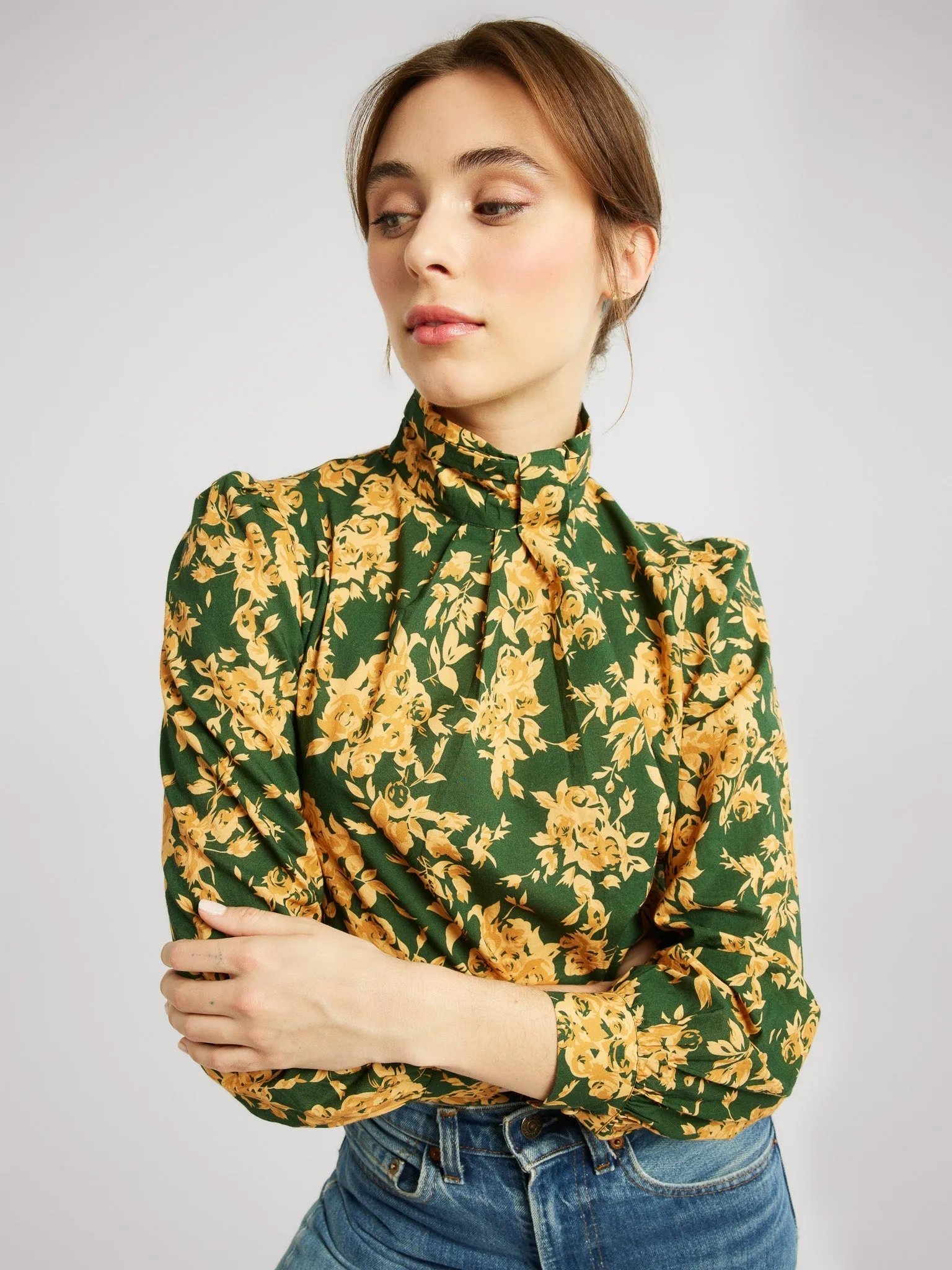 Charlotte Top in Emerald Bouquet