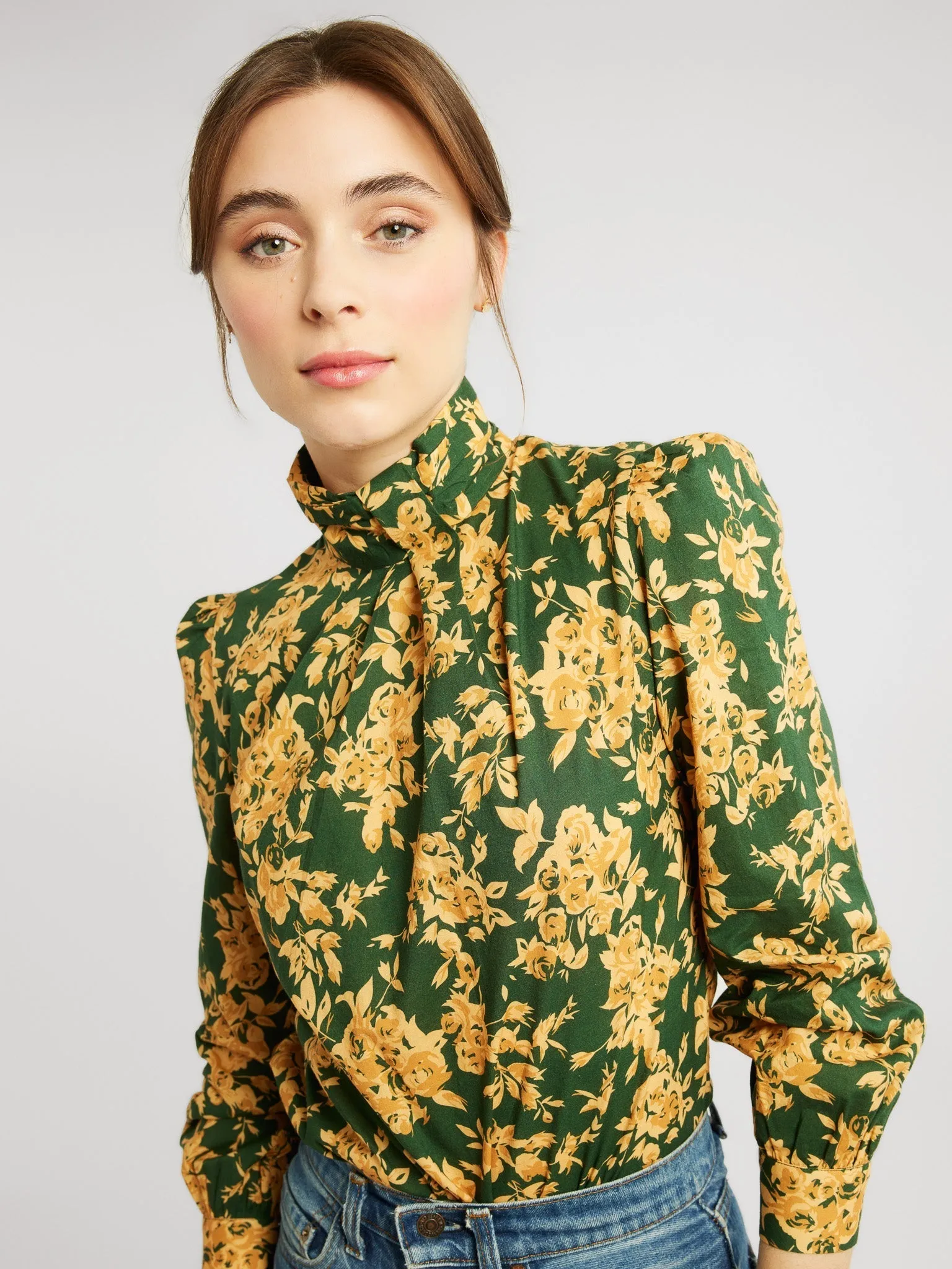 Charlotte Top in Emerald Bouquet