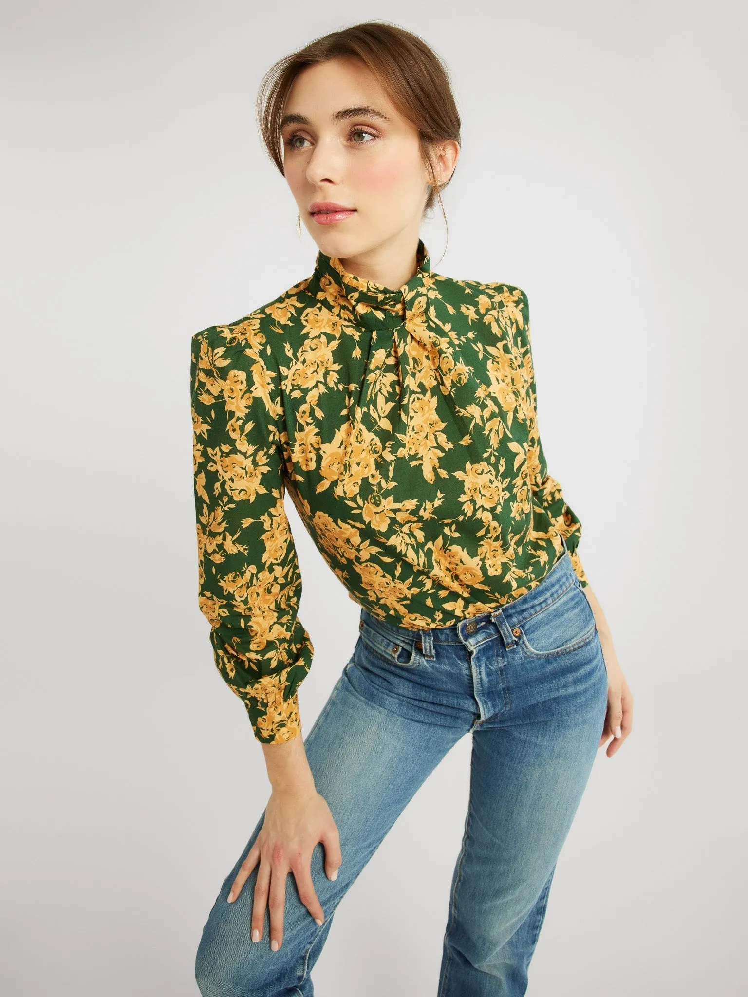 Charlotte Top in Emerald Bouquet