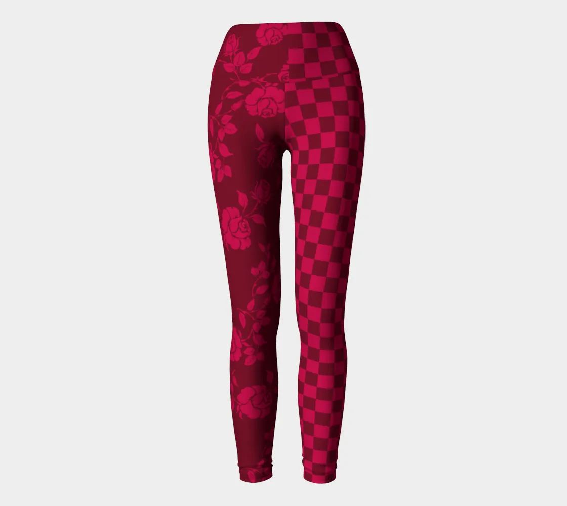 Check Roses Yoga Leggings