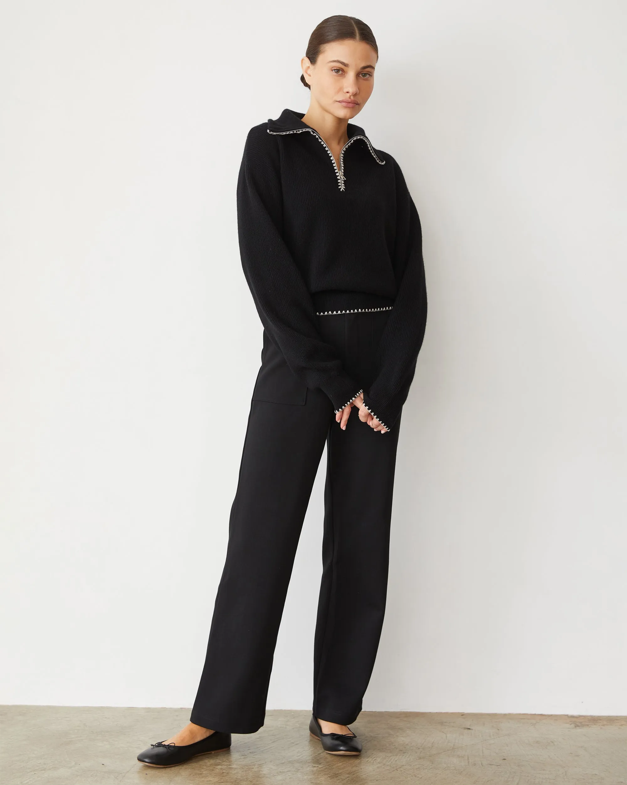 Cotton Knit Patch Pocket Pant