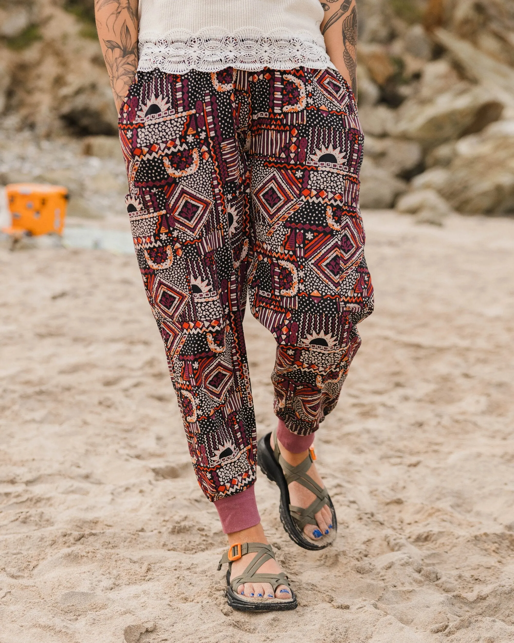 Day Dream Recycled Trouser - Vintage Patchwork Black/Multi