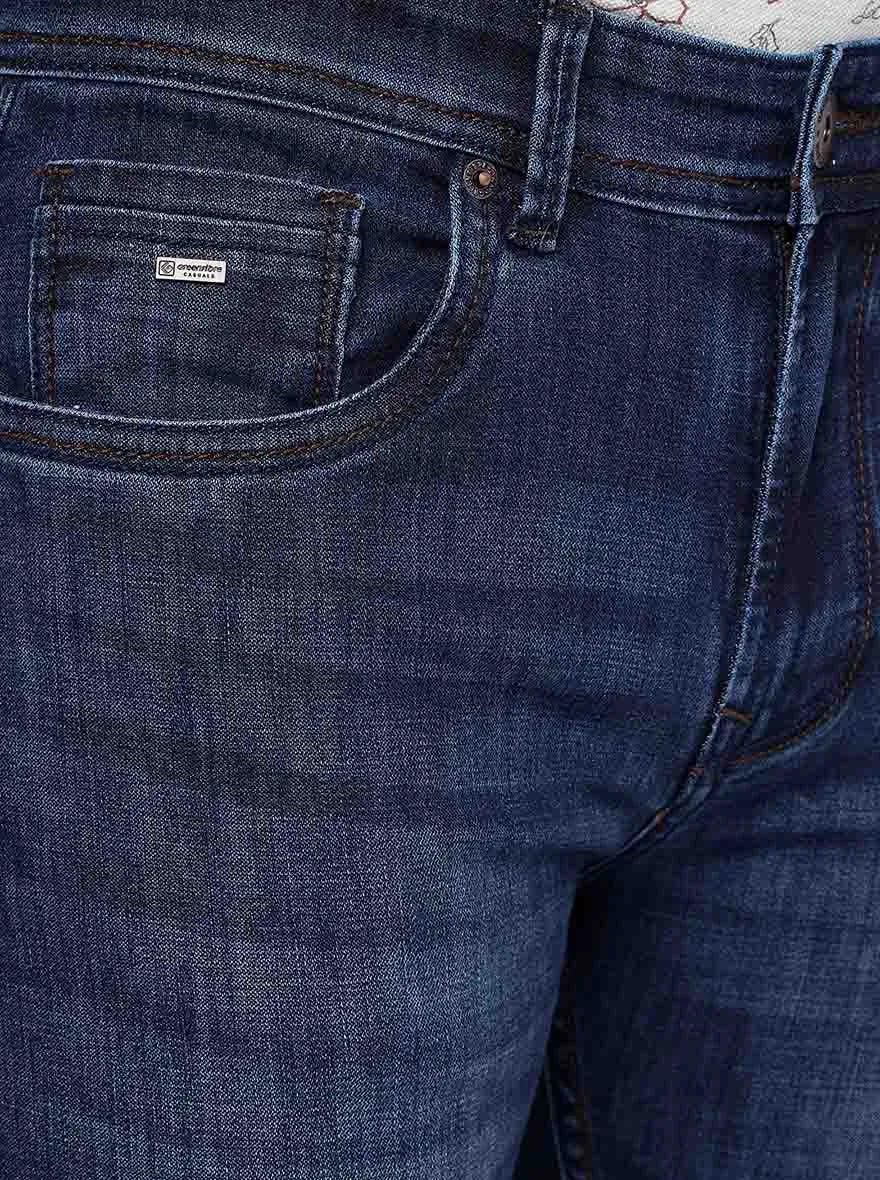 Denim Blue Solid Urban Fit Jeans | Greenfibre