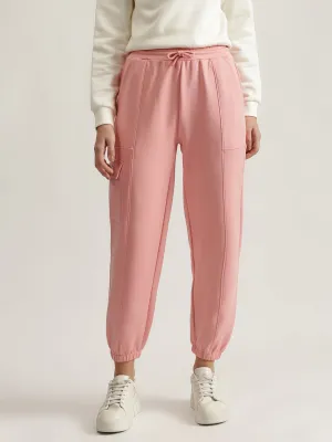 Elle Women Pink Solid Relaxed Fit Joggers Style Sweatpant