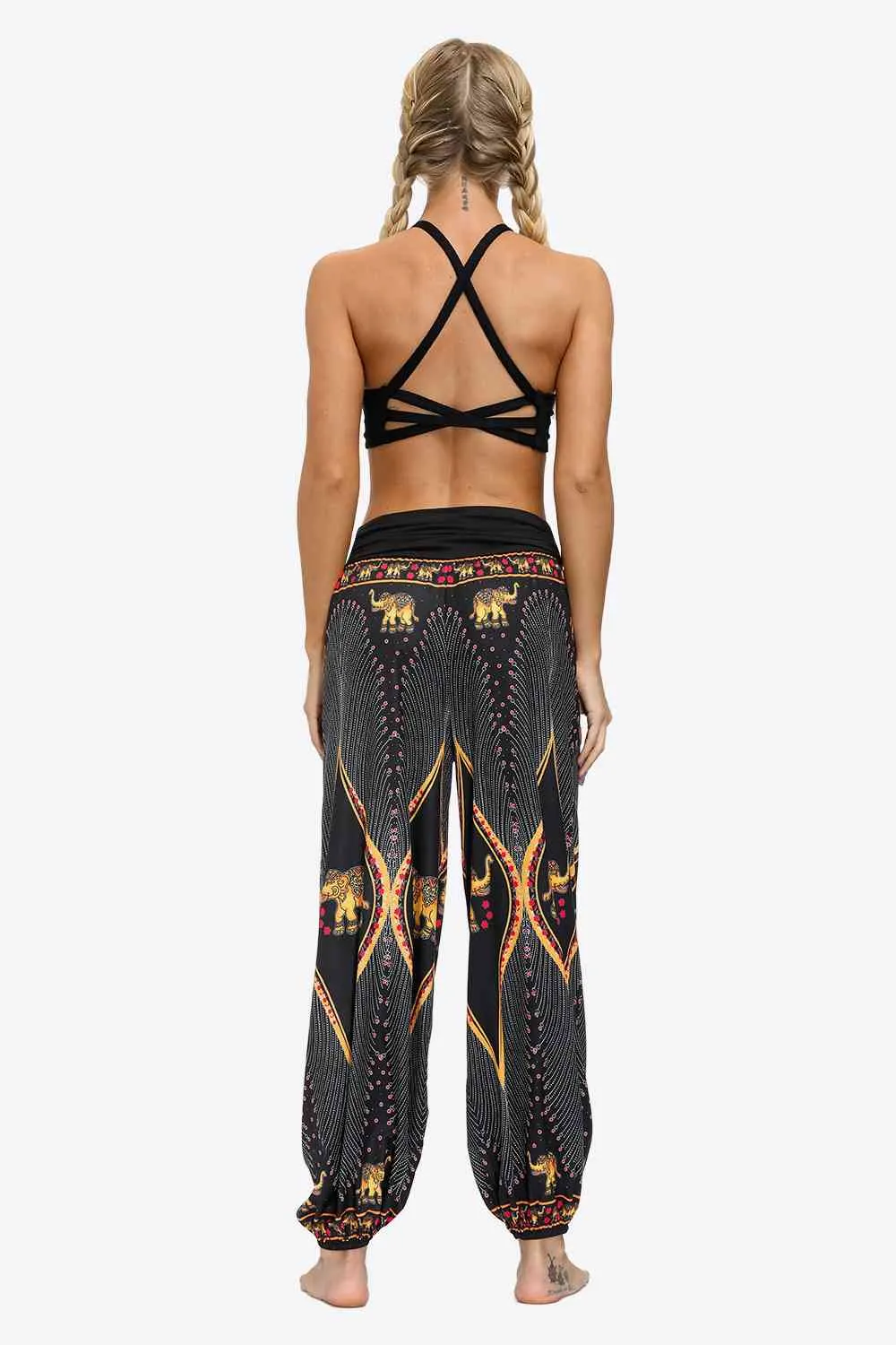 Exotic Style Printed Ruched Pants