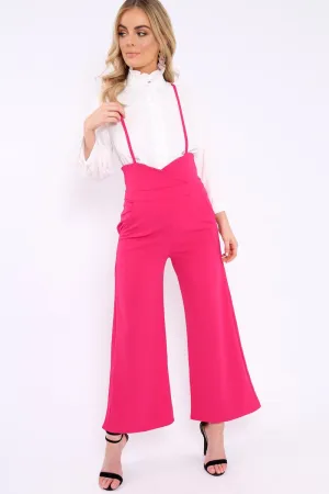 Fuchsia Spaghetti Strap Culotte Trousers - Adassa