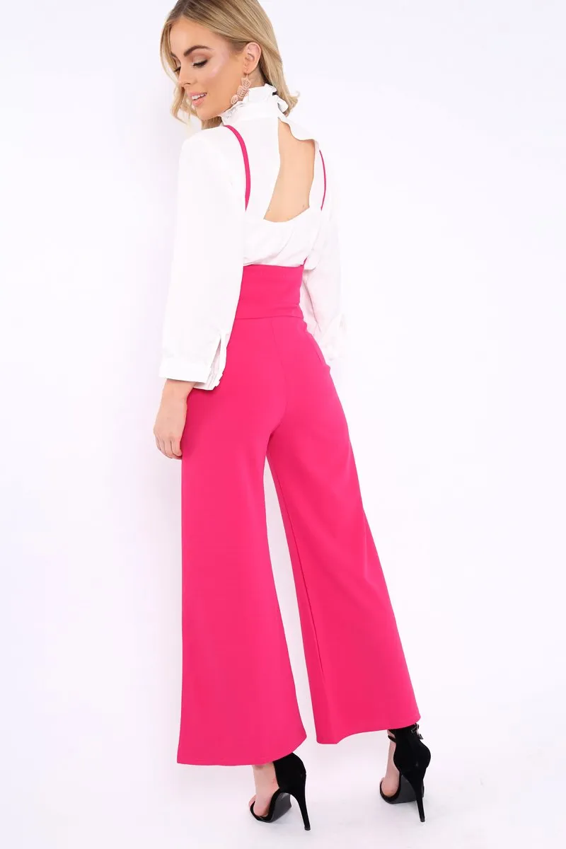 Fuchsia Spaghetti Strap Culotte Trousers - Adassa