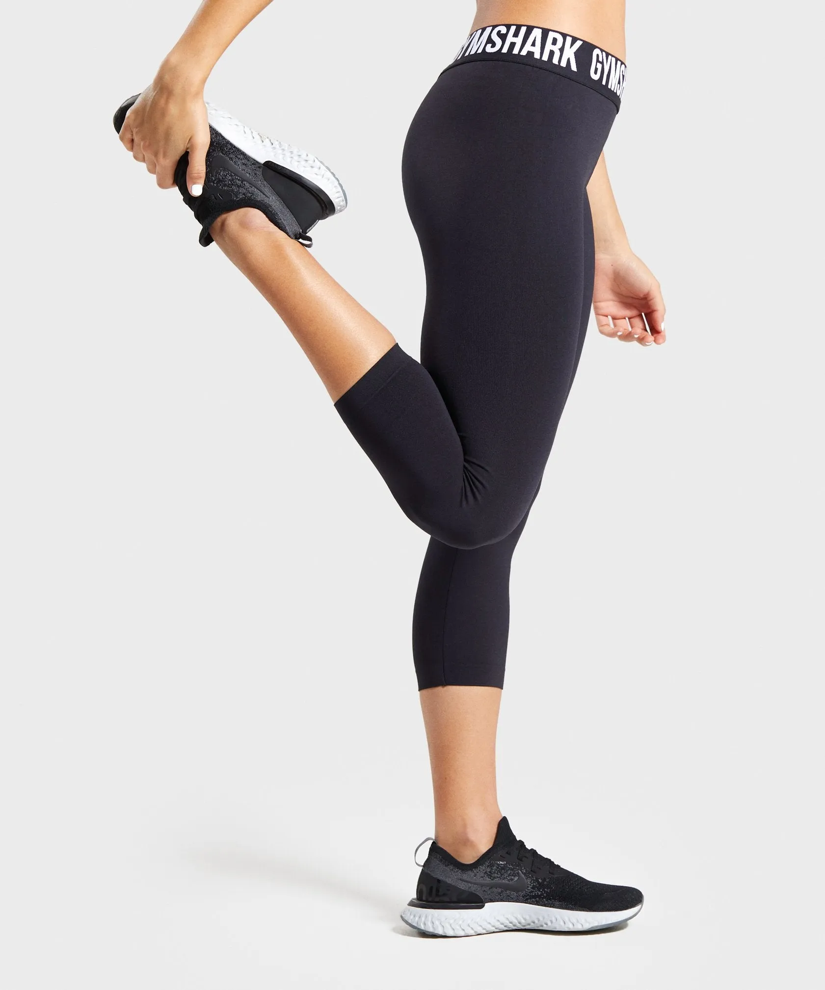 Gymshark Fit Seamless Cropped Leggings - Black/White