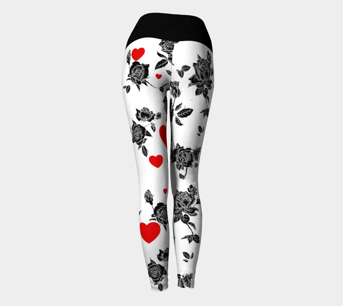 Hearts and Roses Yoga Leggings