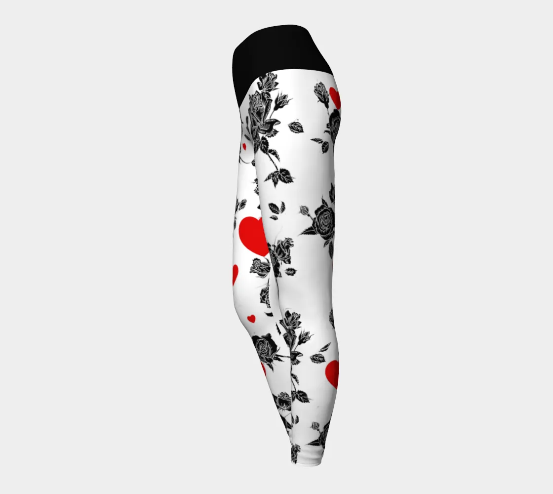 Hearts and Roses Yoga Leggings