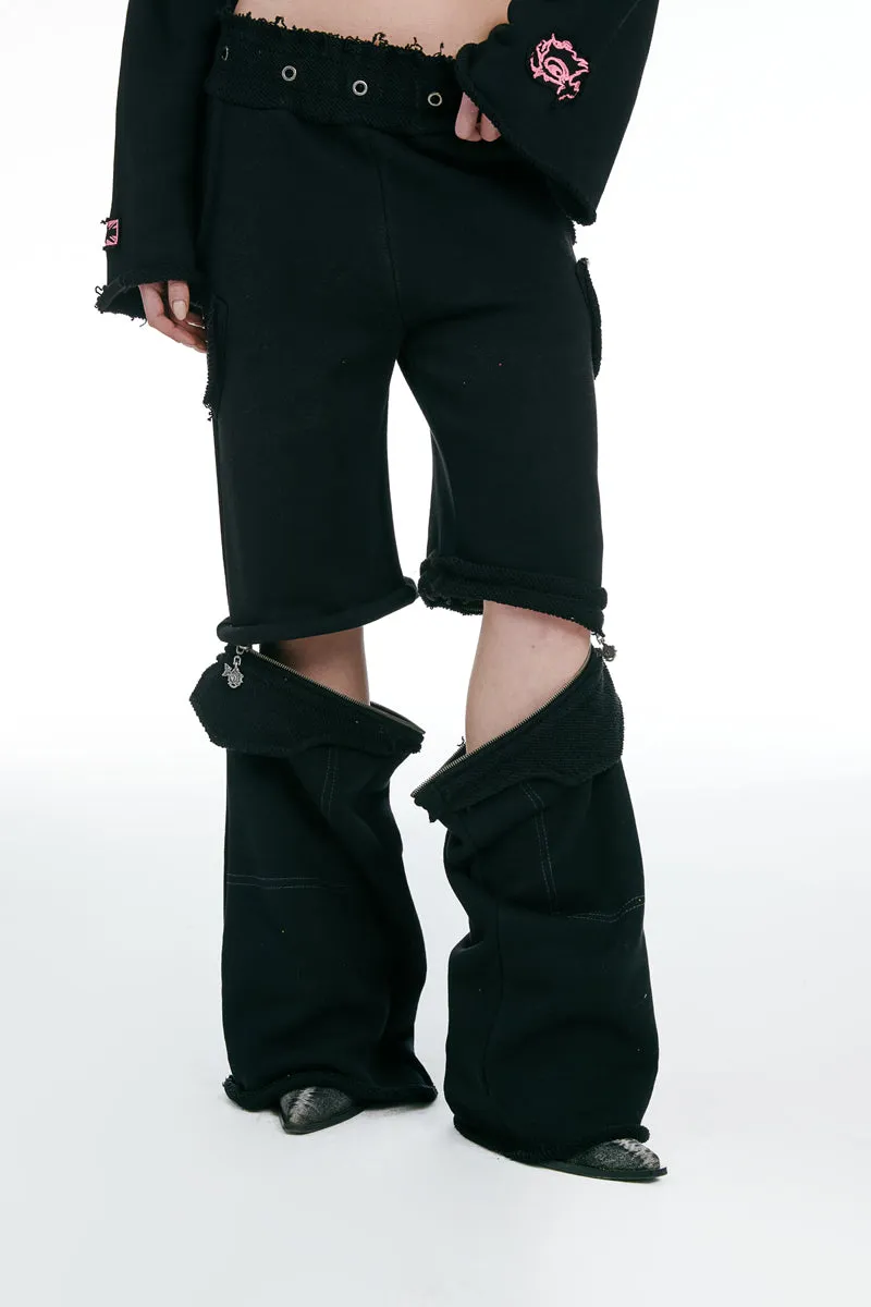 Joggers With Zipper Black