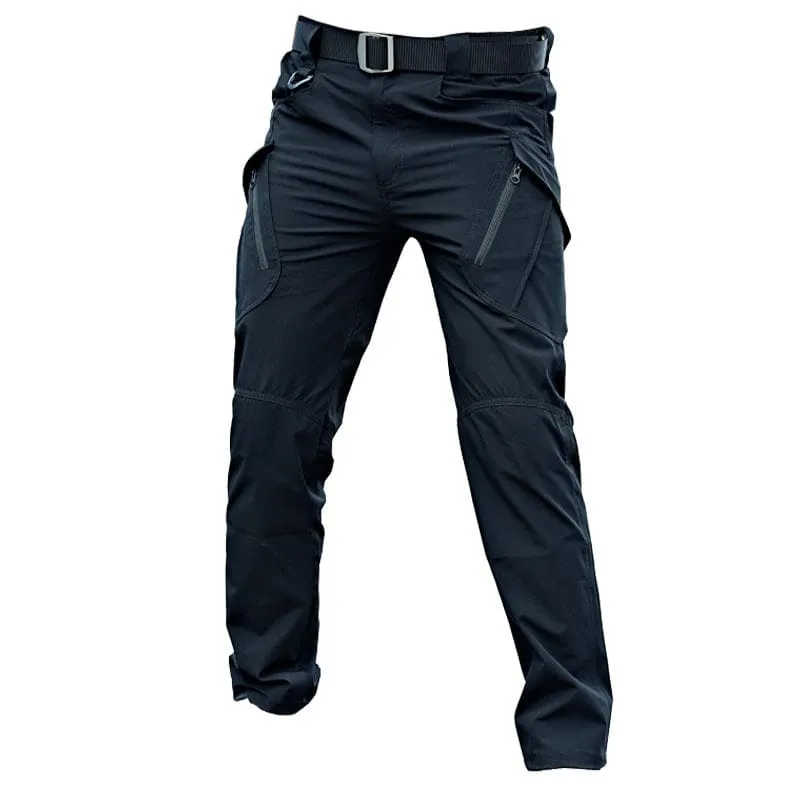 Khaki Stretch Outdoor Work Trousers with Pockets and Belt