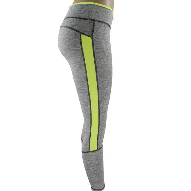 Ladies Leggings Sporting Movement Fold High Waist Fitness Leggings Women Patchwork Workout Pants Gray Leggins Activewear 2042