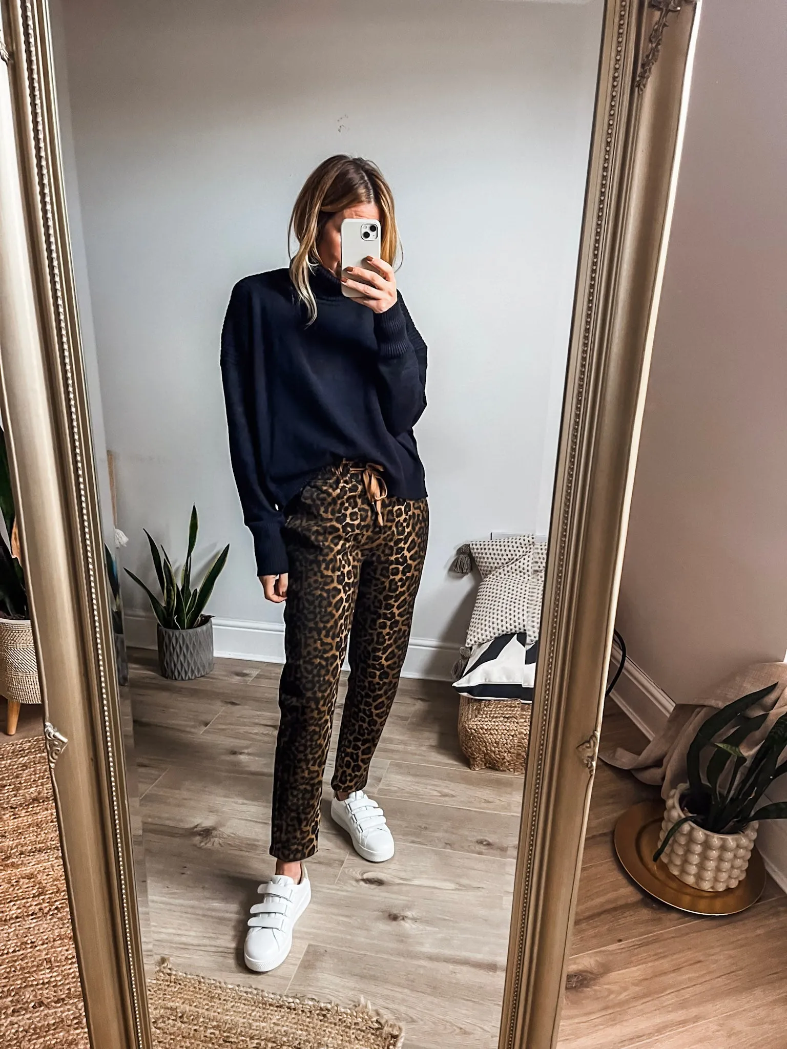 Leopard Print Denim Jogger