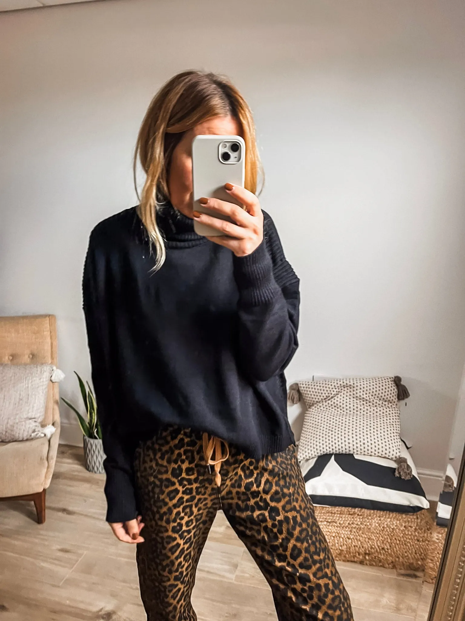 Leopard Print Denim Jogger