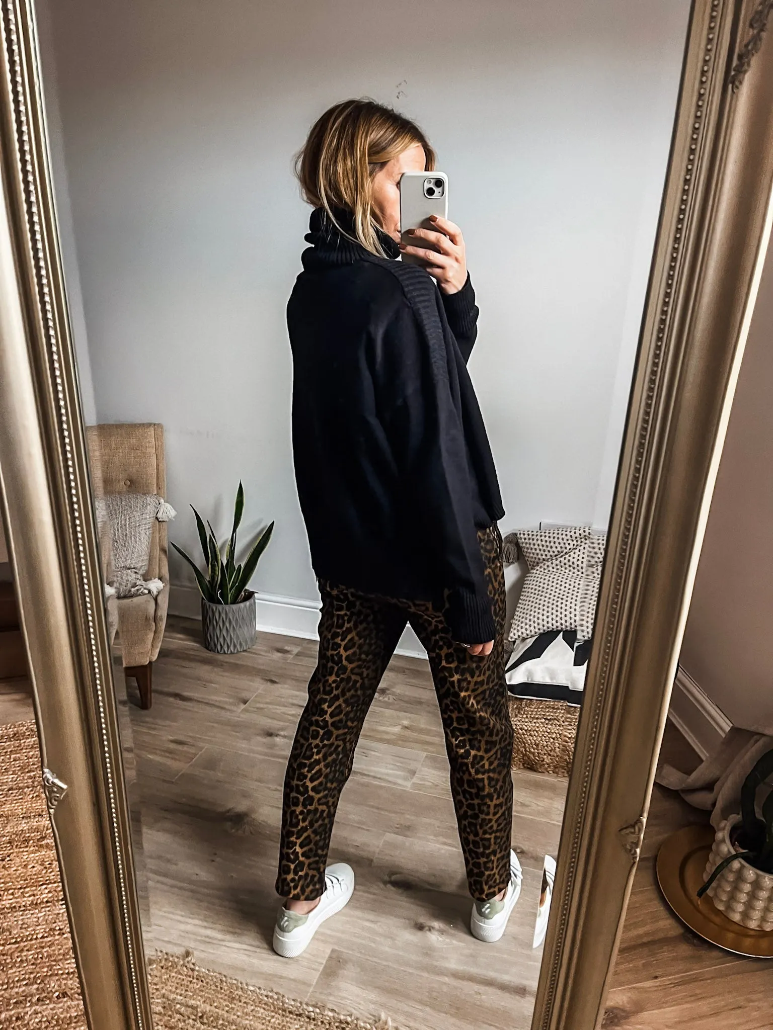 Leopard Print Denim Jogger