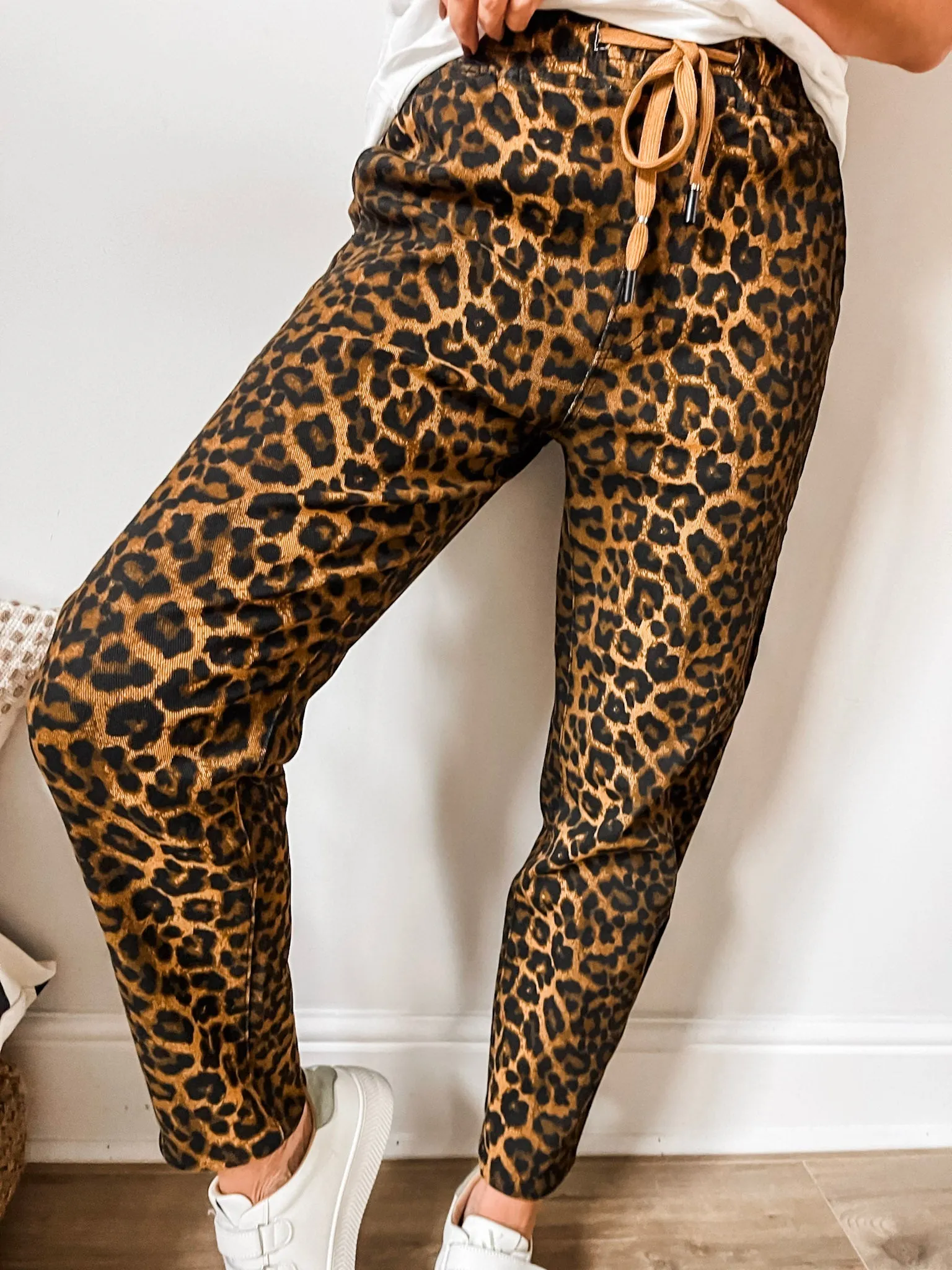 Leopard Print Denim Jogger