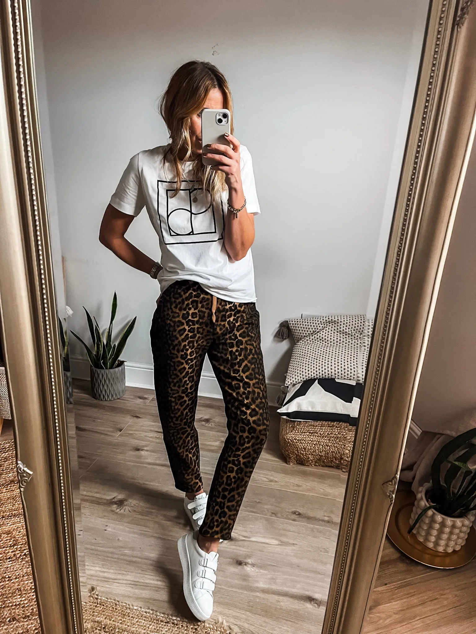 Leopard Print Denim Jogger