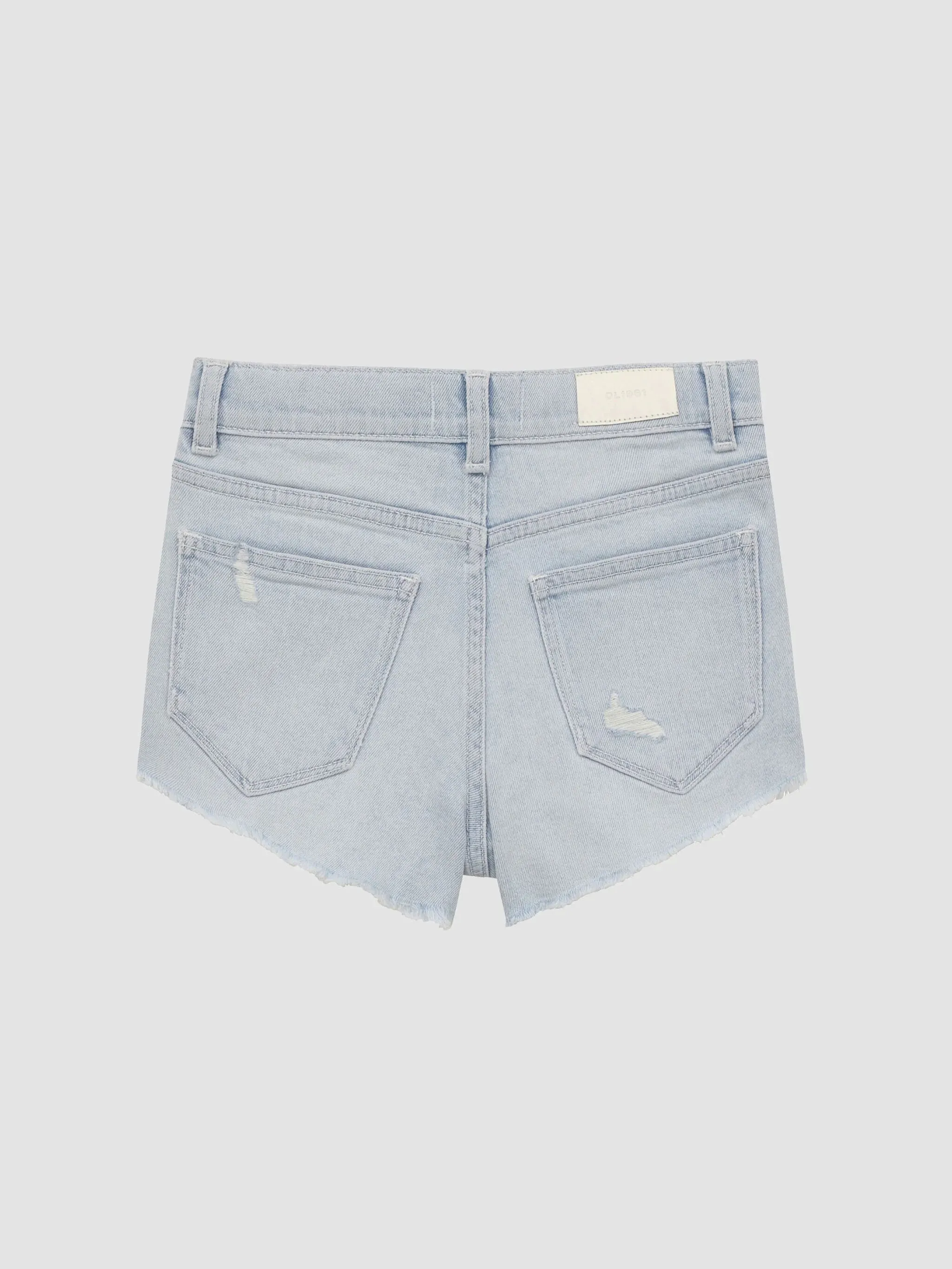 Lucy Shorts: High Rise Cut Off - Poolside Distressed