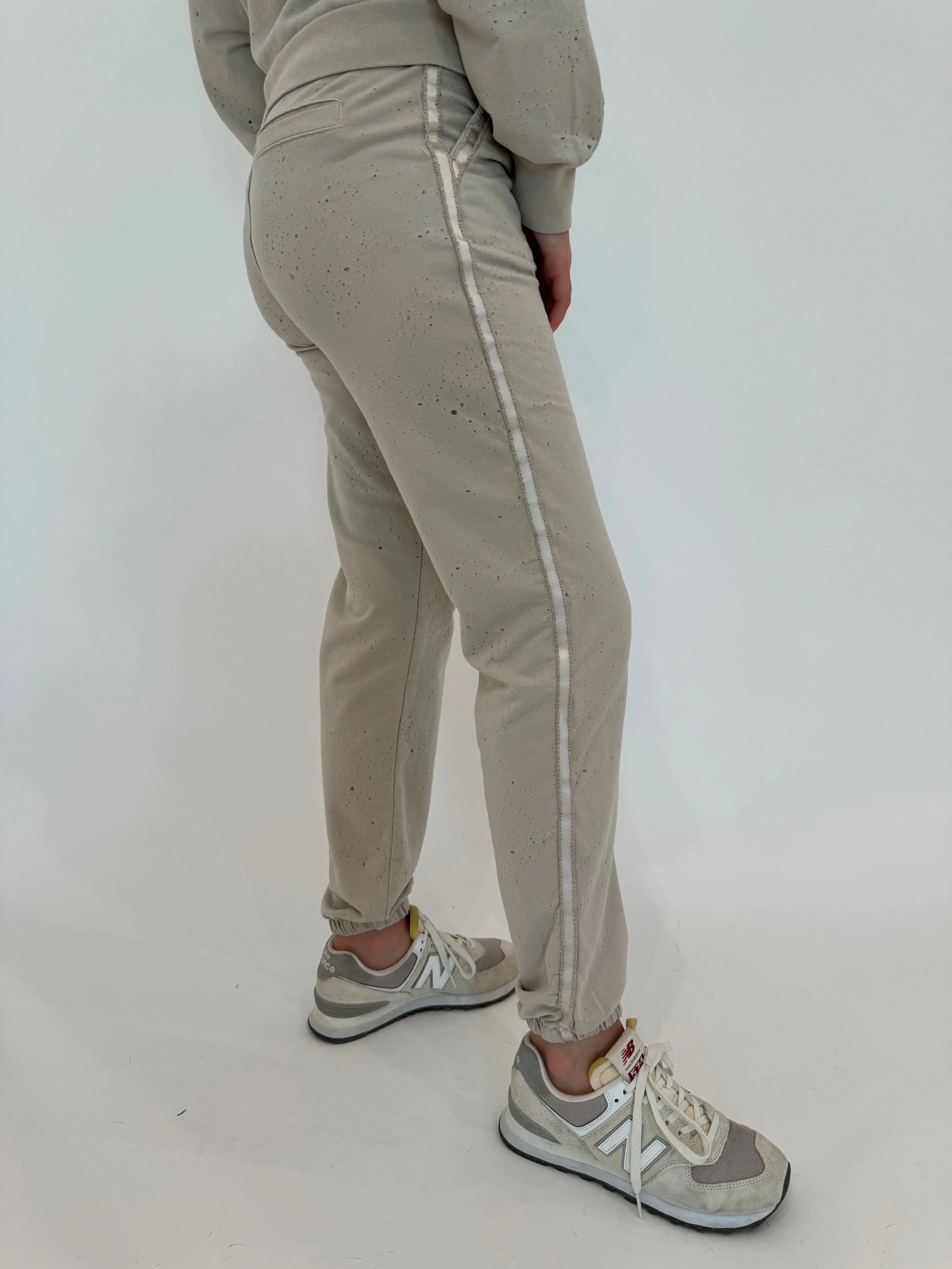 Mandy Distressed Jogger - Beige