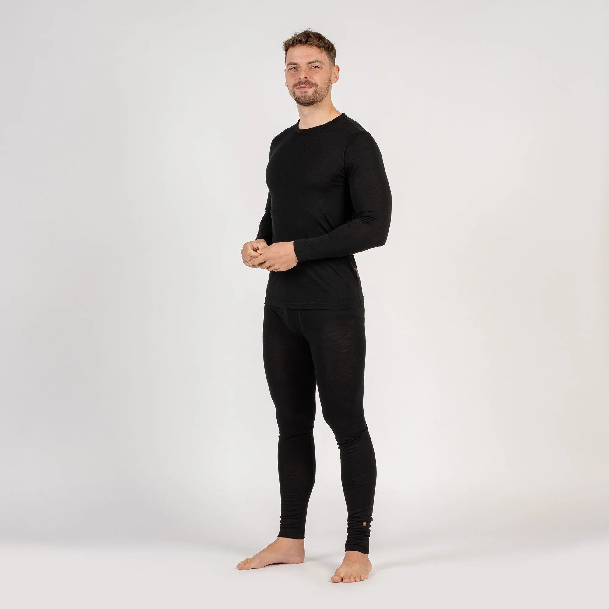 Men's 160 Long Sleeve & Bottom 2-Piece Black