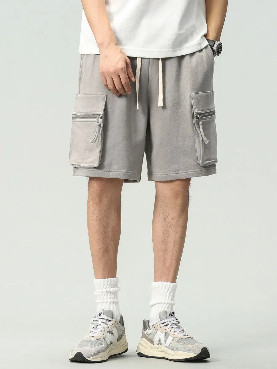 Men's Cargo Shorts Elastic Waistband Relaxed Casual Cotton Work Shorts - Hebrew Shorts