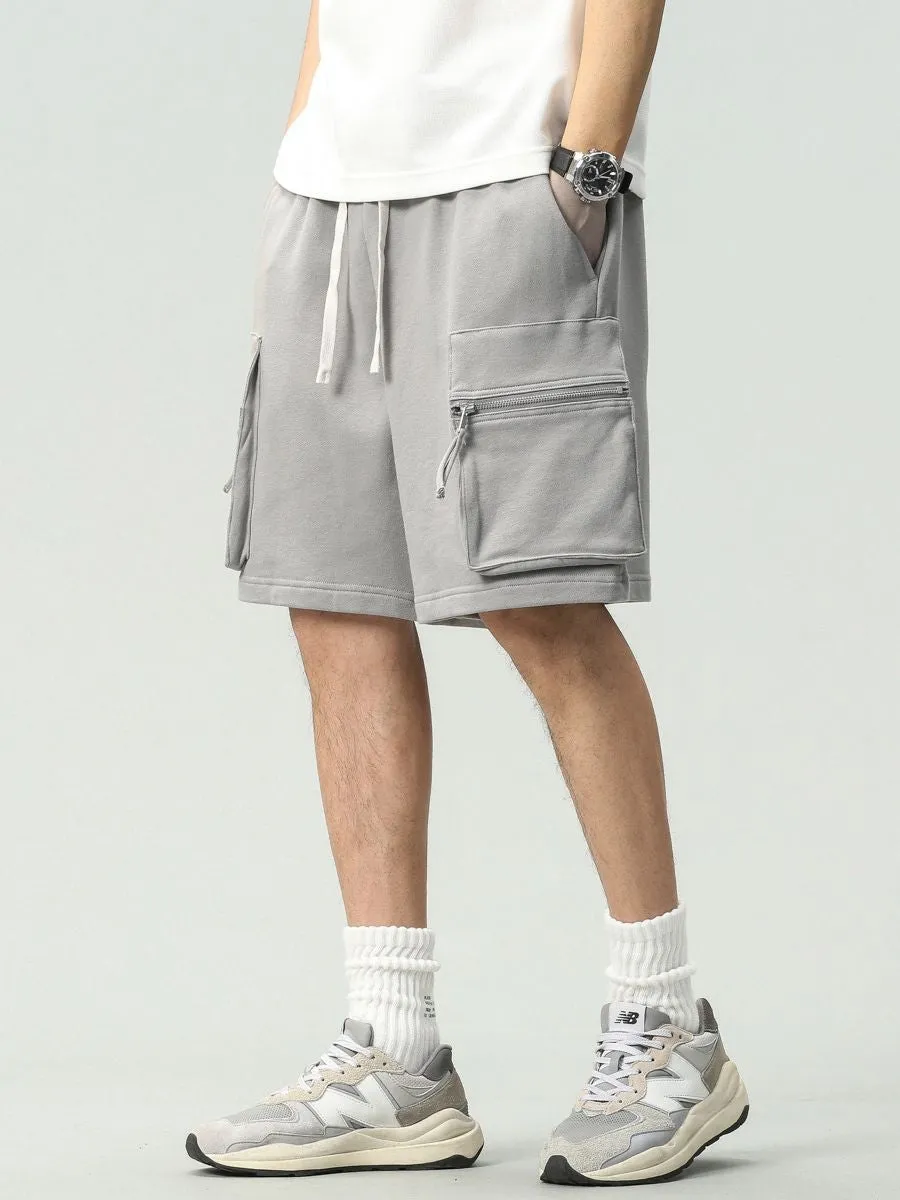 Men's Cargo Shorts Elastic Waistband Relaxed Casual Cotton Work Shorts - Hebrew Shorts