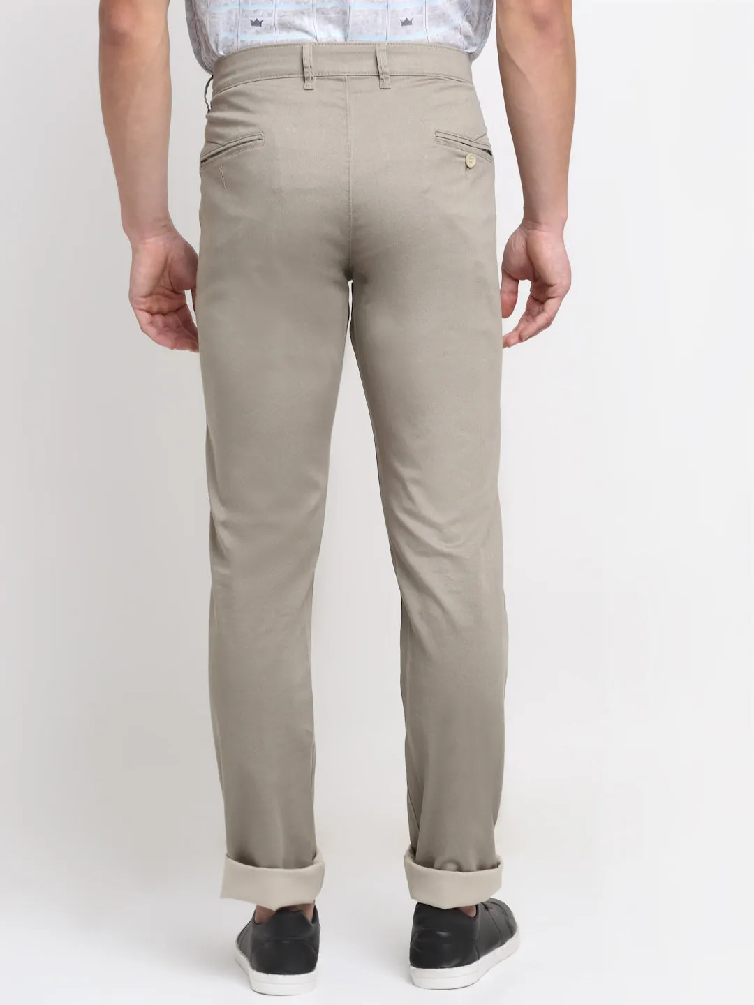 Men's Casual Flat front Fawn  Trousers