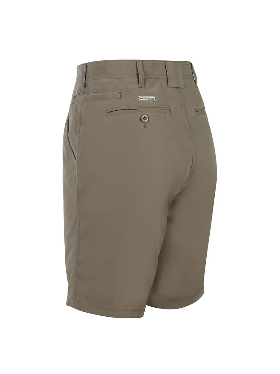 Men's Flat Front Travel Stretch Technology Short - Sandalwood