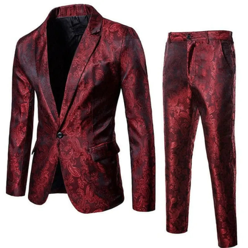 Mens Paisley Suit for Formal Occasions in Stylish Design